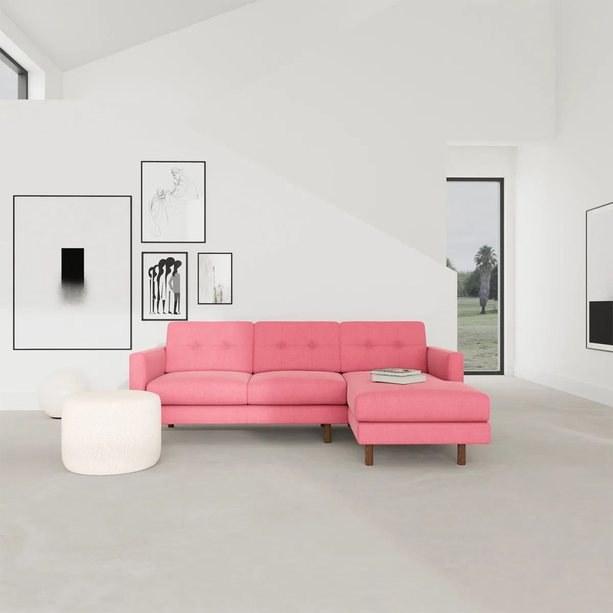 Conrad Fabric Right Chaise Sofa