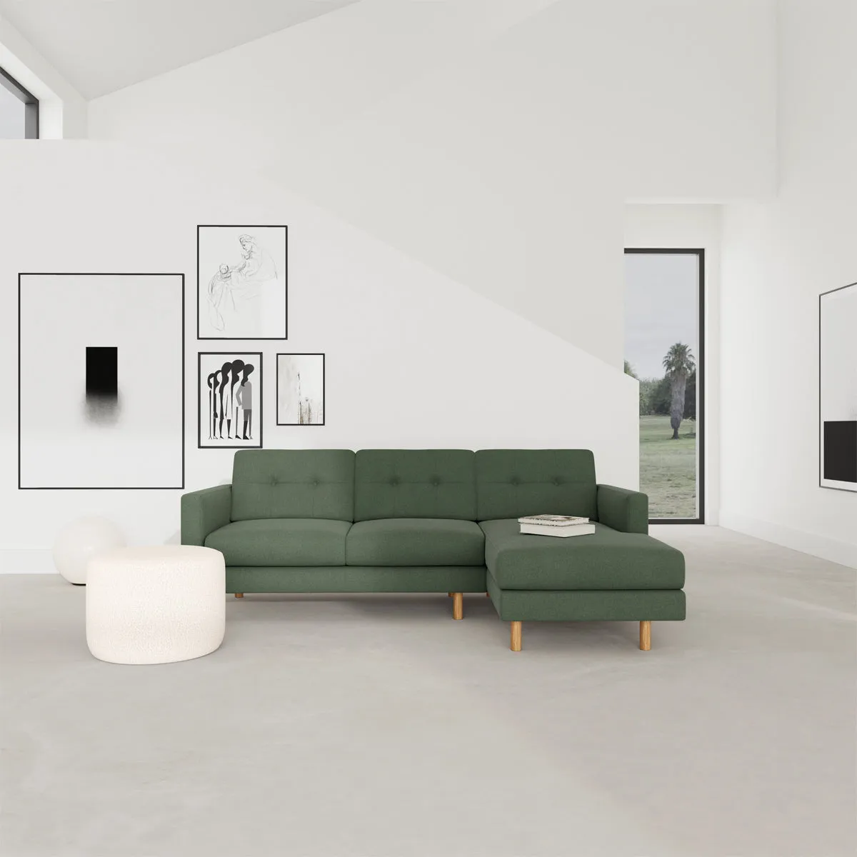 Conrad Fabric Right Chaise Sofa