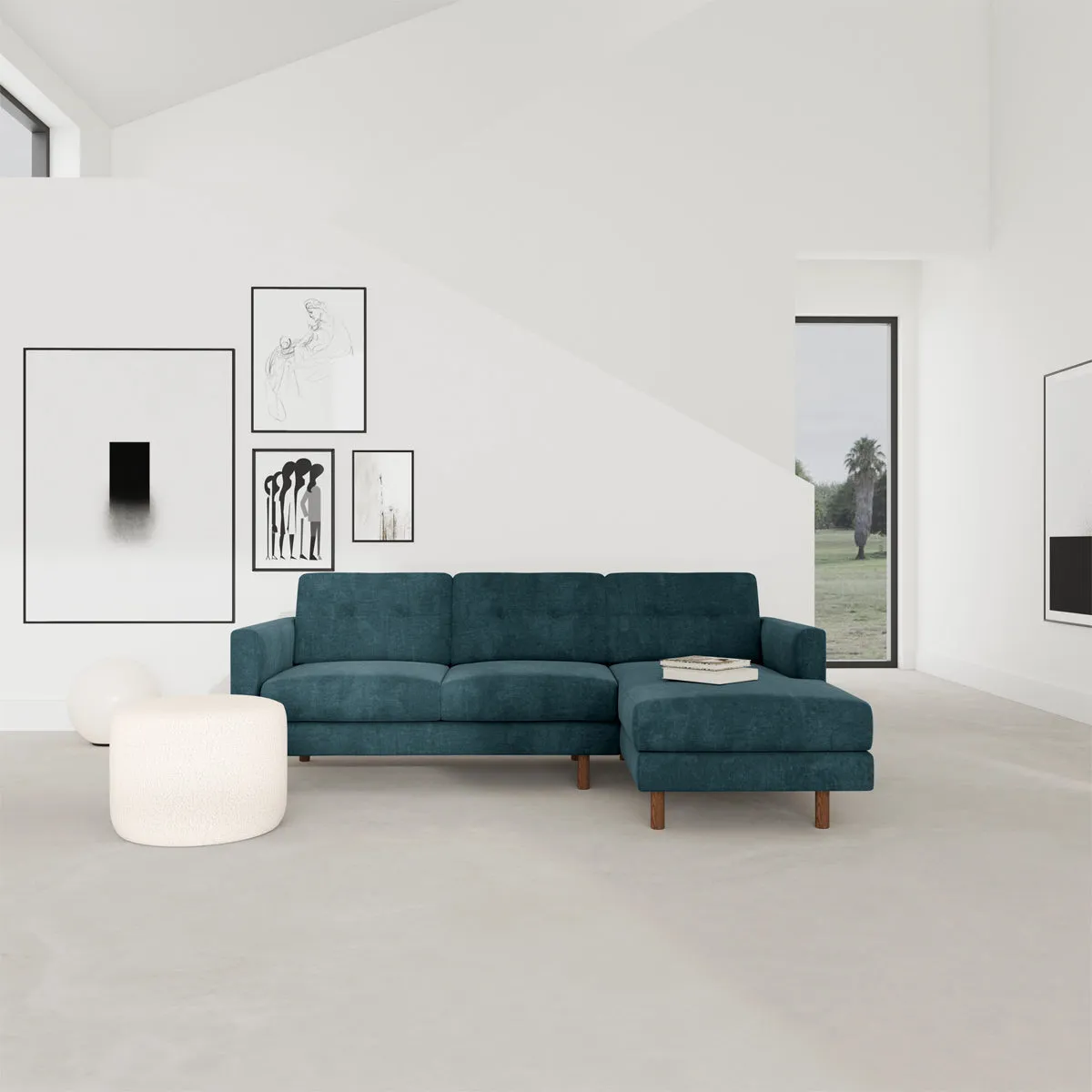 Conrad Fabric Right Chaise Sofa