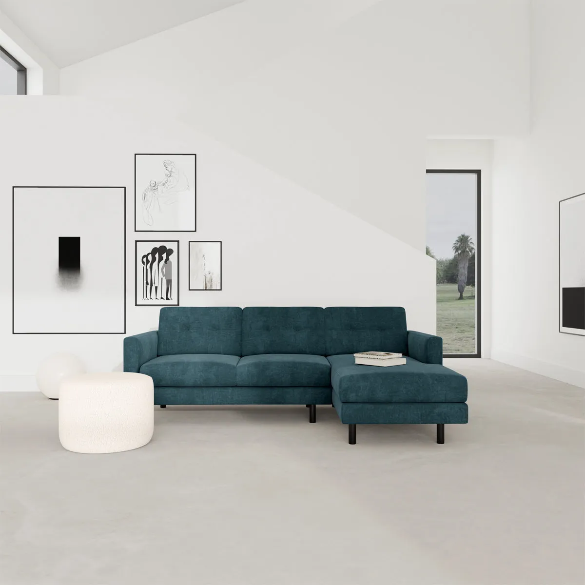 Conrad Fabric Right Chaise Sofa
