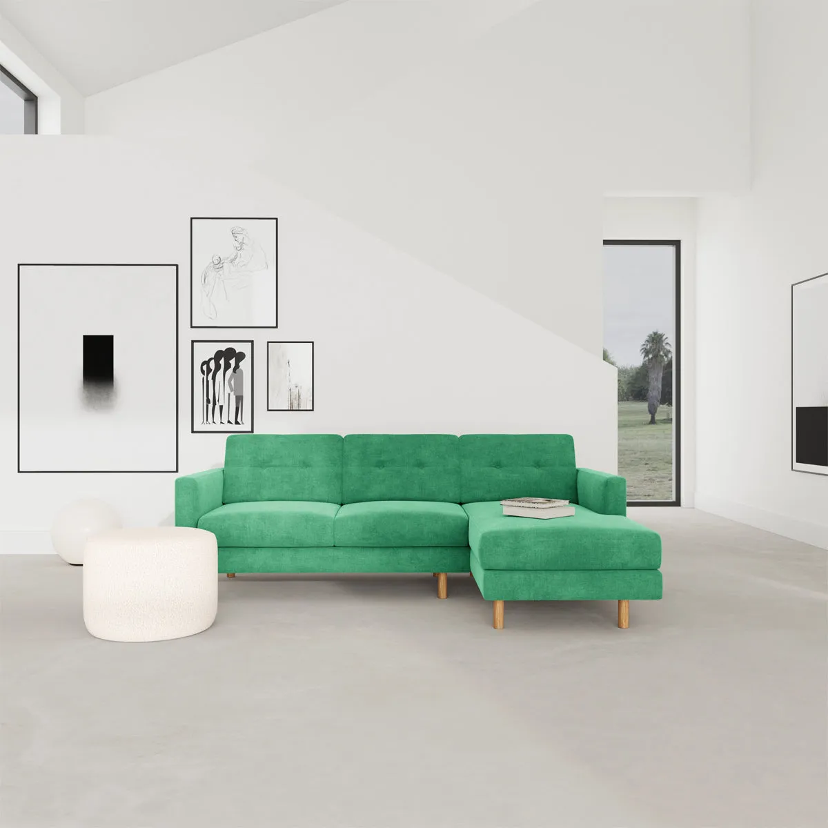 Conrad Fabric Right Chaise Sofa