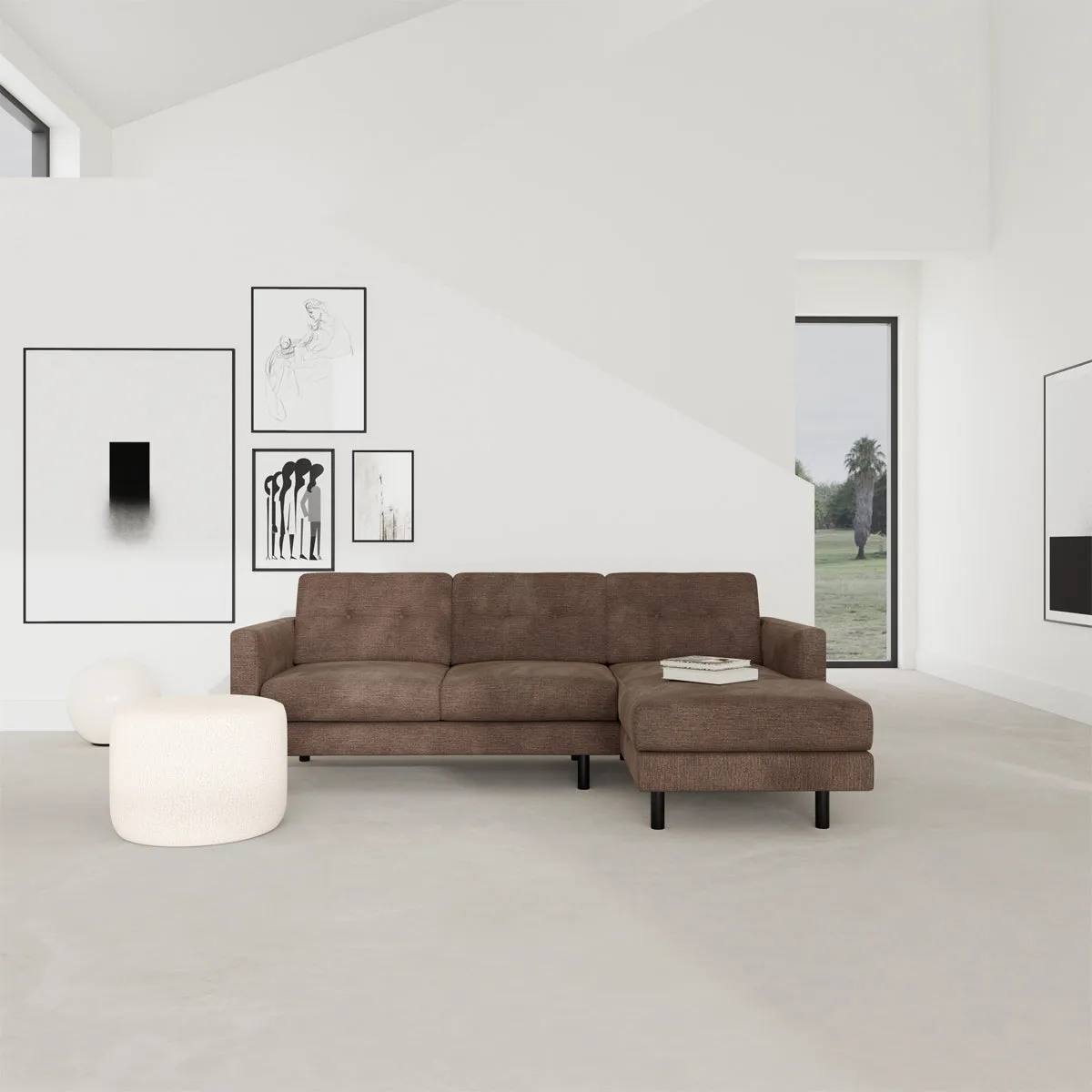 Conrad Fabric Right Chaise Sofa