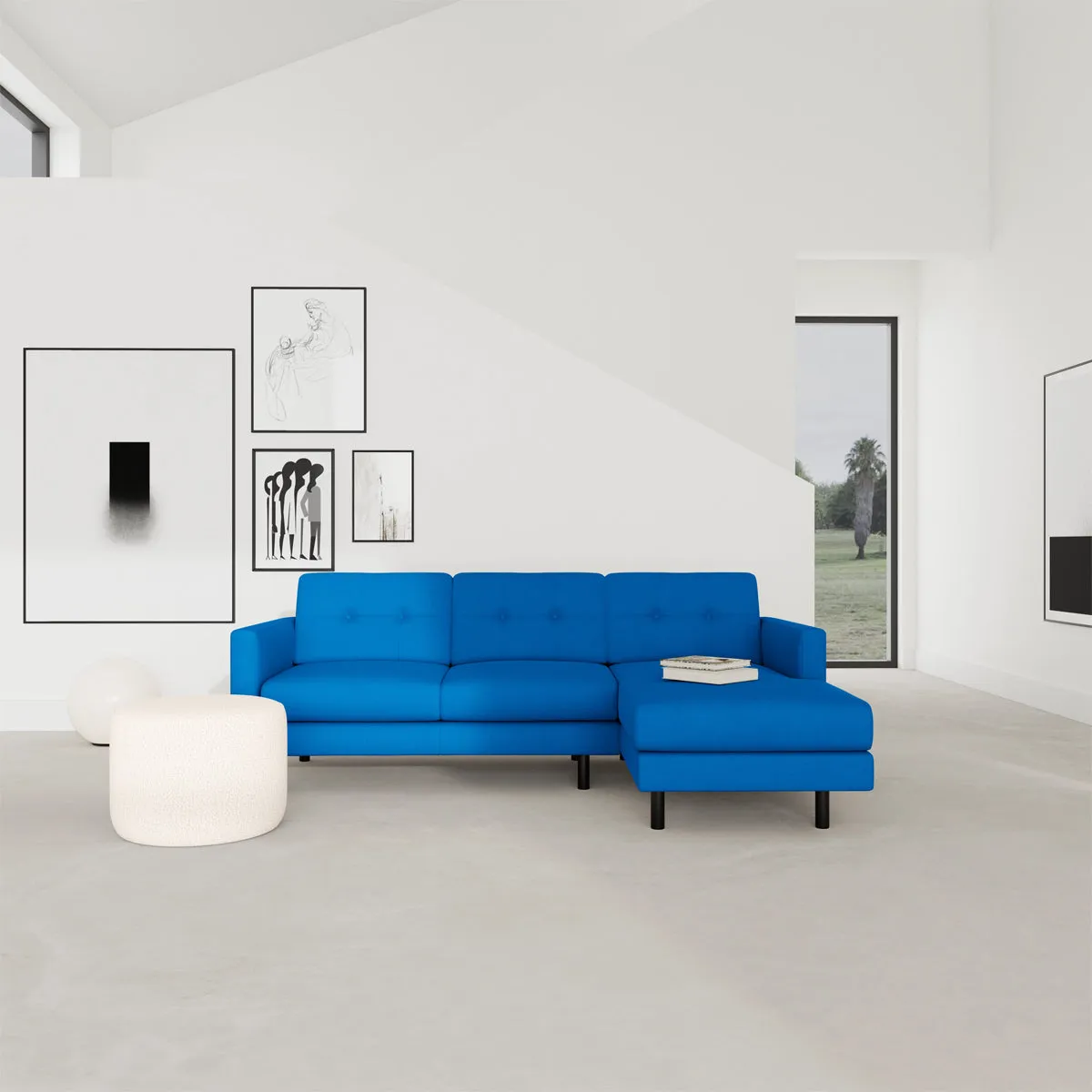 Conrad Fabric Right Chaise Sofa