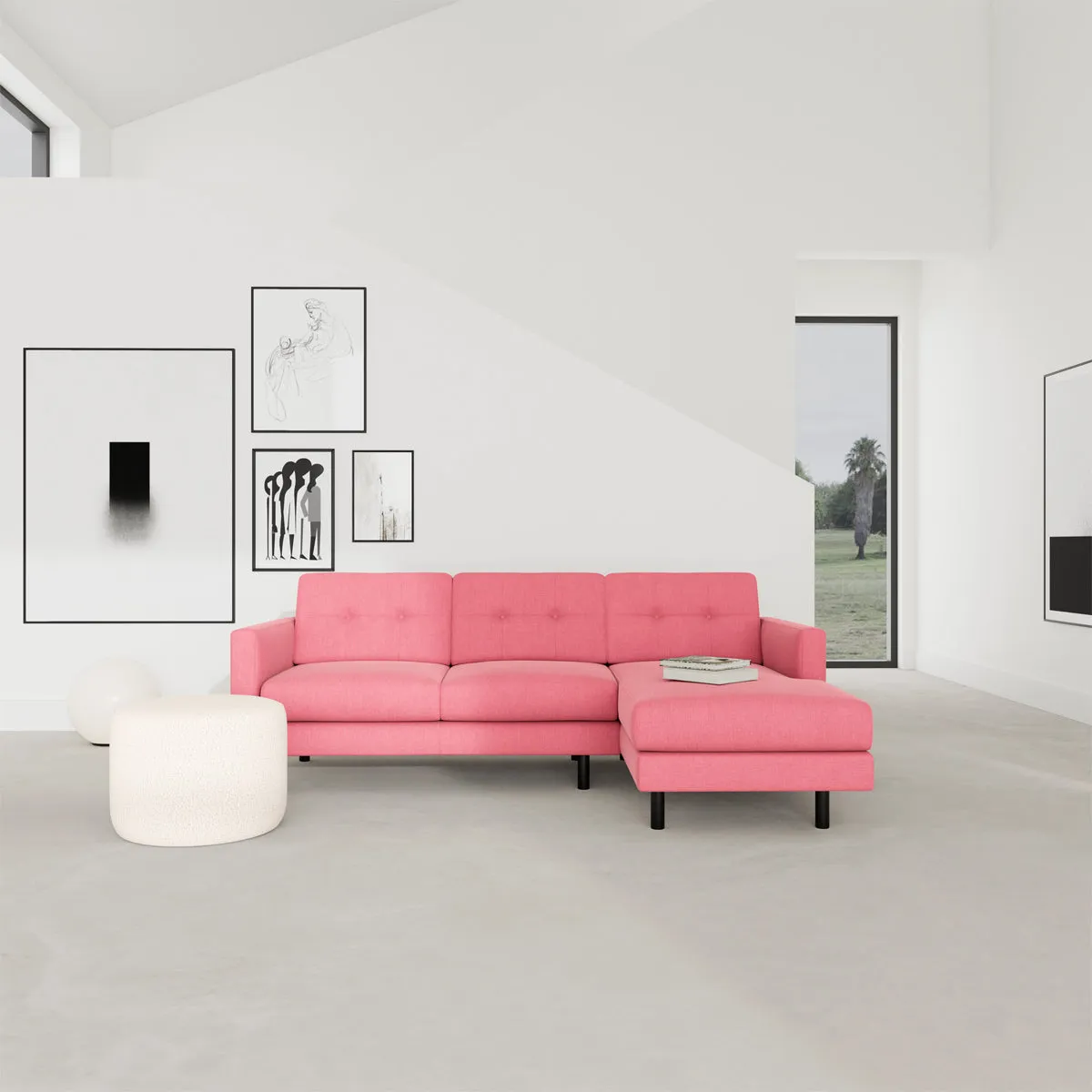 Conrad Fabric Right Chaise Sofa