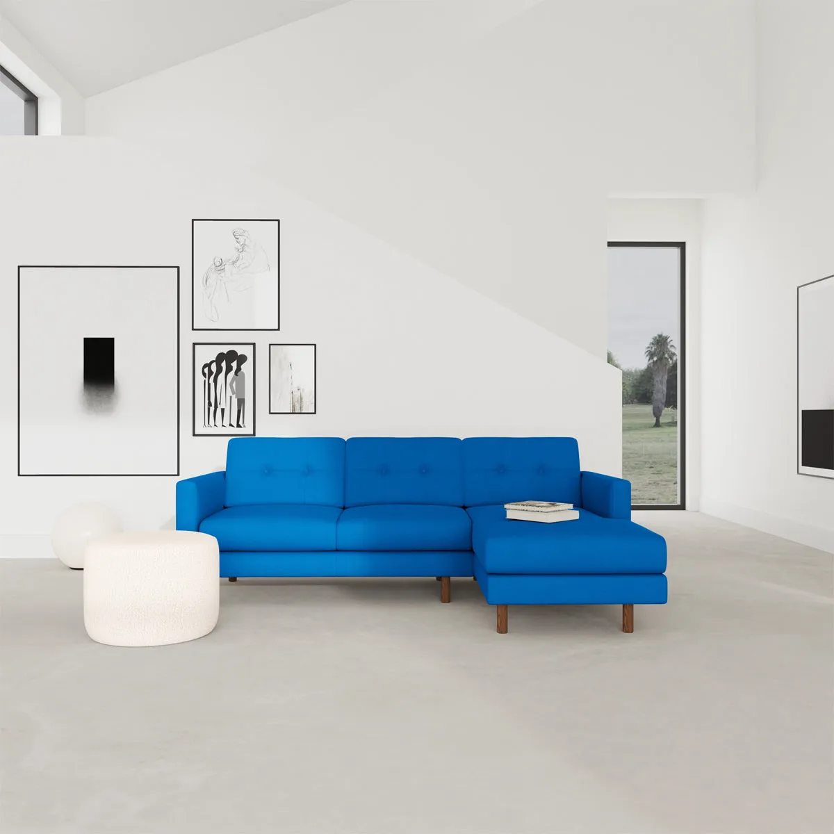 Conrad Fabric Right Chaise Sofa
