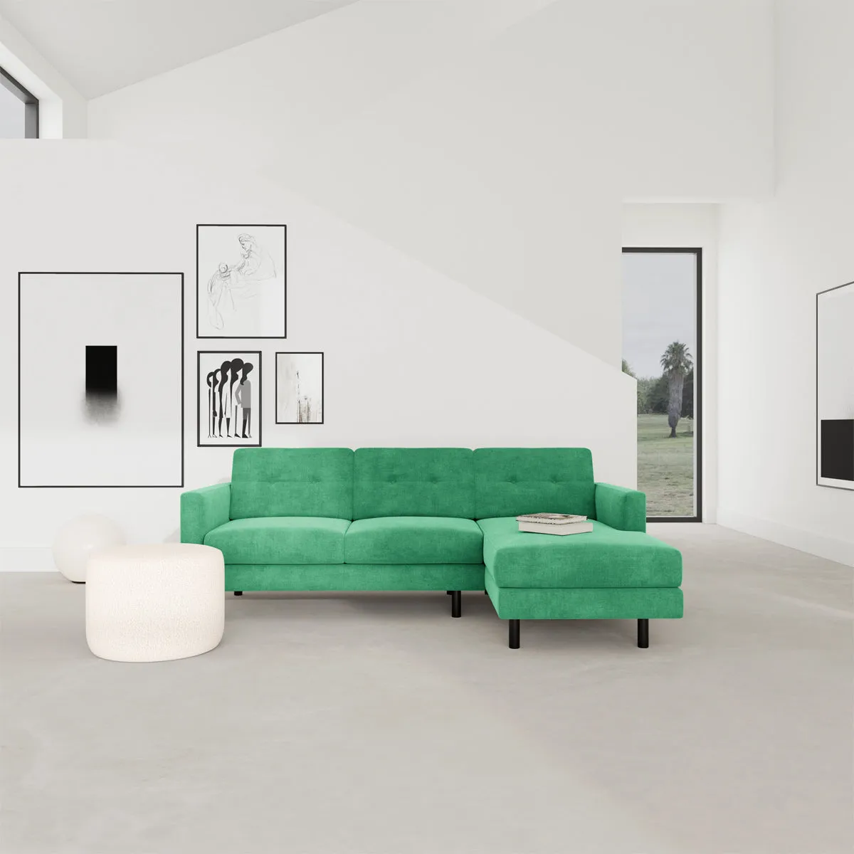Conrad Fabric Right Chaise Sofa