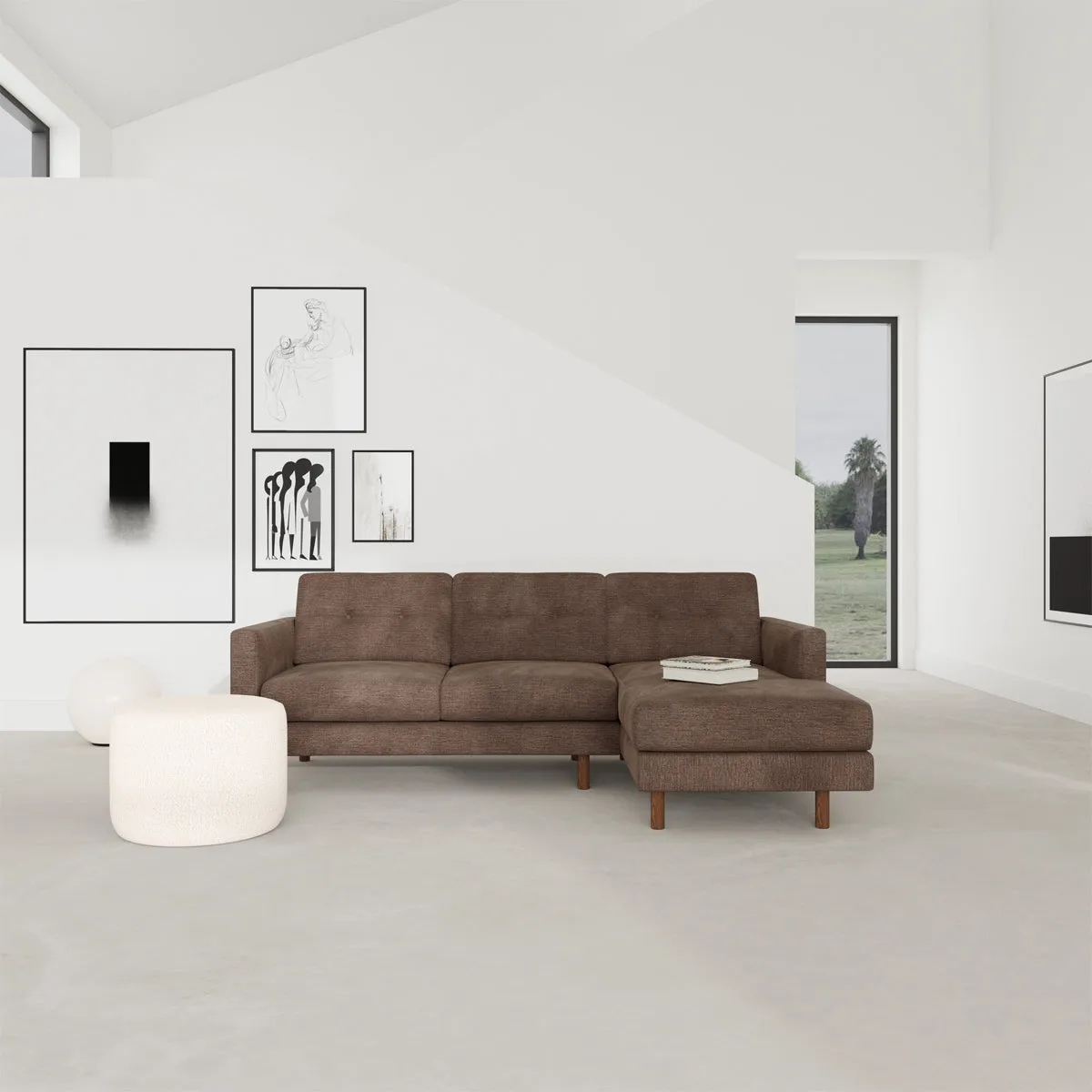 Conrad Fabric Right Chaise Sofa