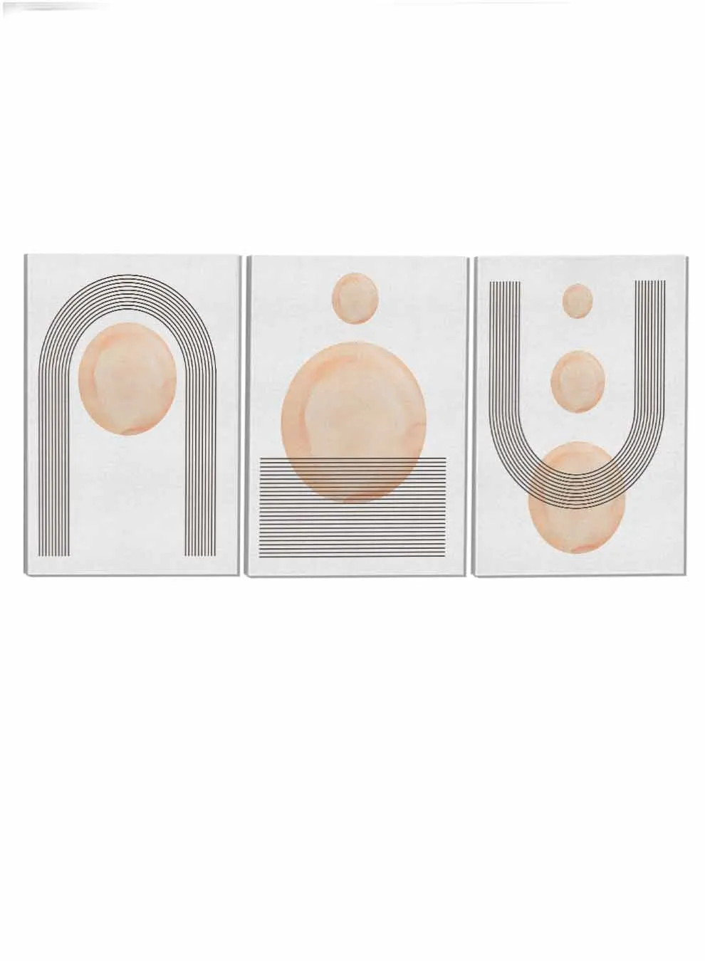 Contemporary Shapes Lines Abstract Paintings(set of 3)