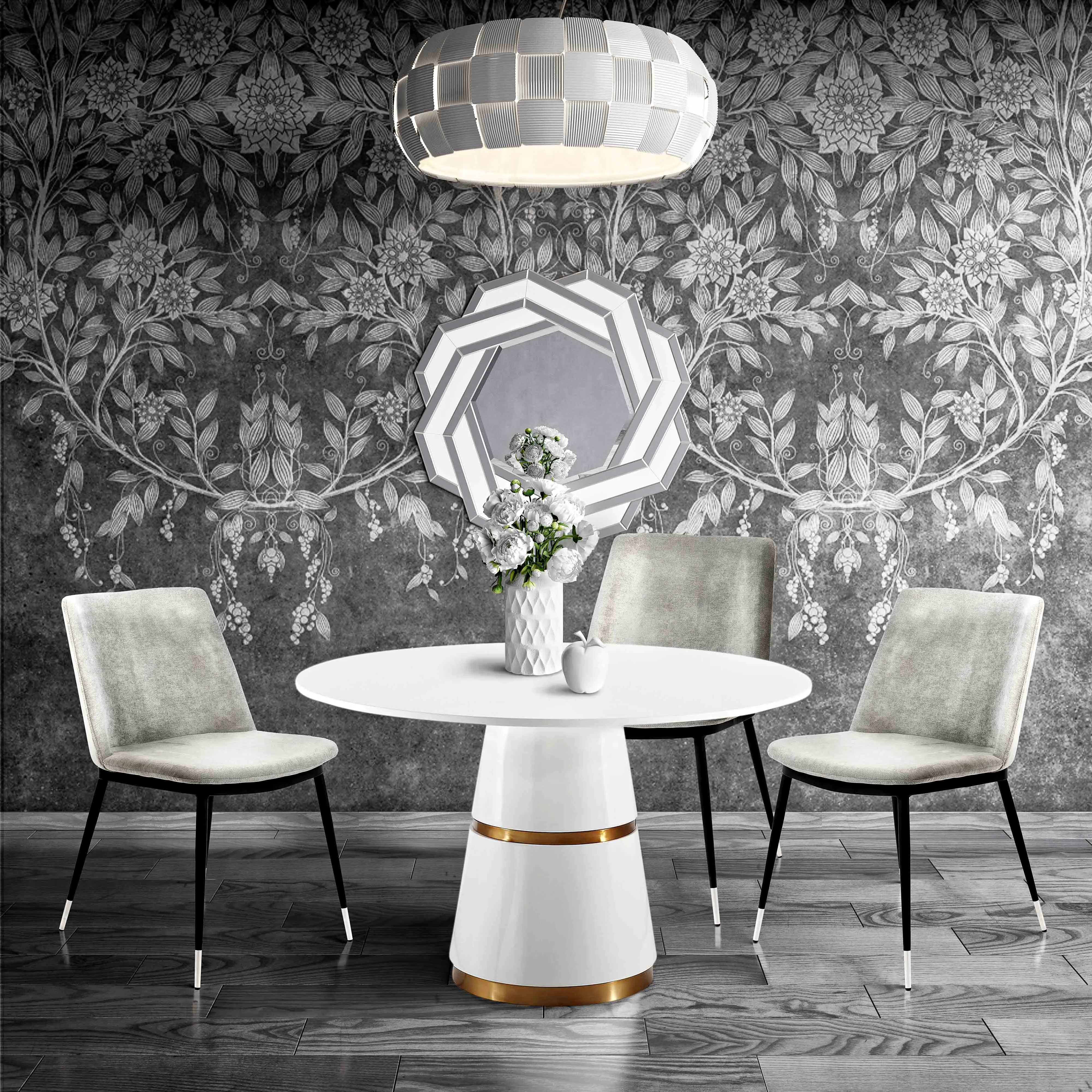 Copy of Evora Grey Velvet  2 Chair - with accent table