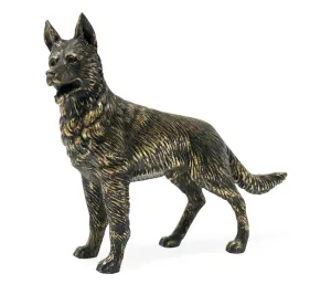 Curated Collection - Antique Dark Bronze German Shepherd Dog