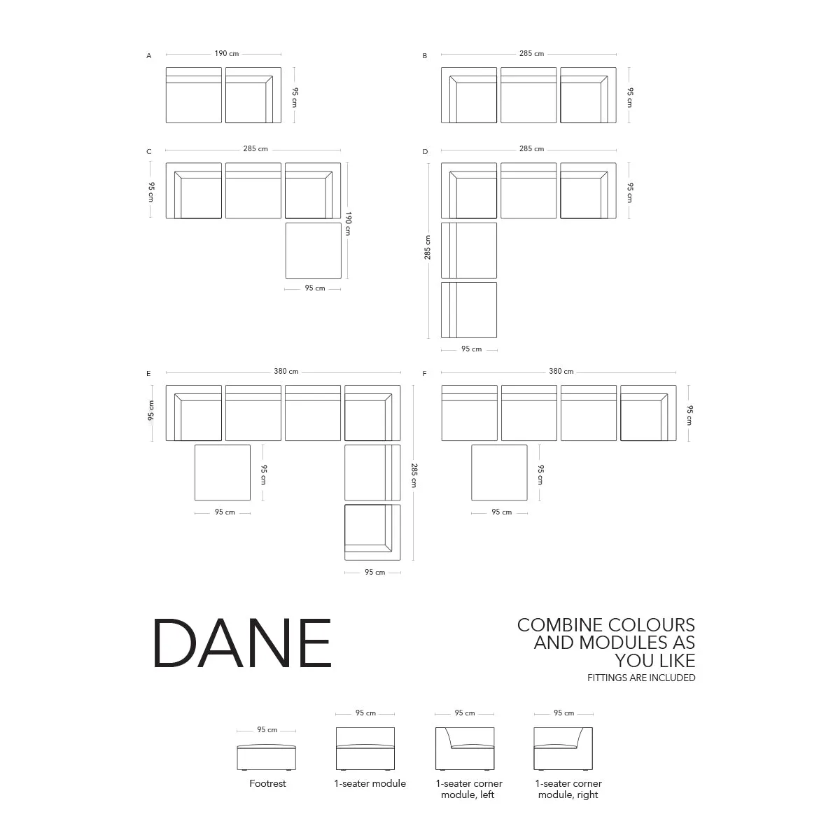 Dane Velvet 1 Seater Left Corner Modular Sofa