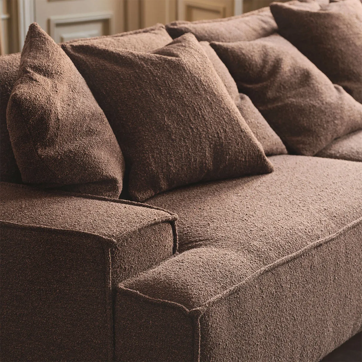 Daphne Boucle 1 Seater Right Chaise Modular Sofa