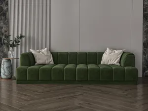 Dark green velvet sofa 225x85x37 cm