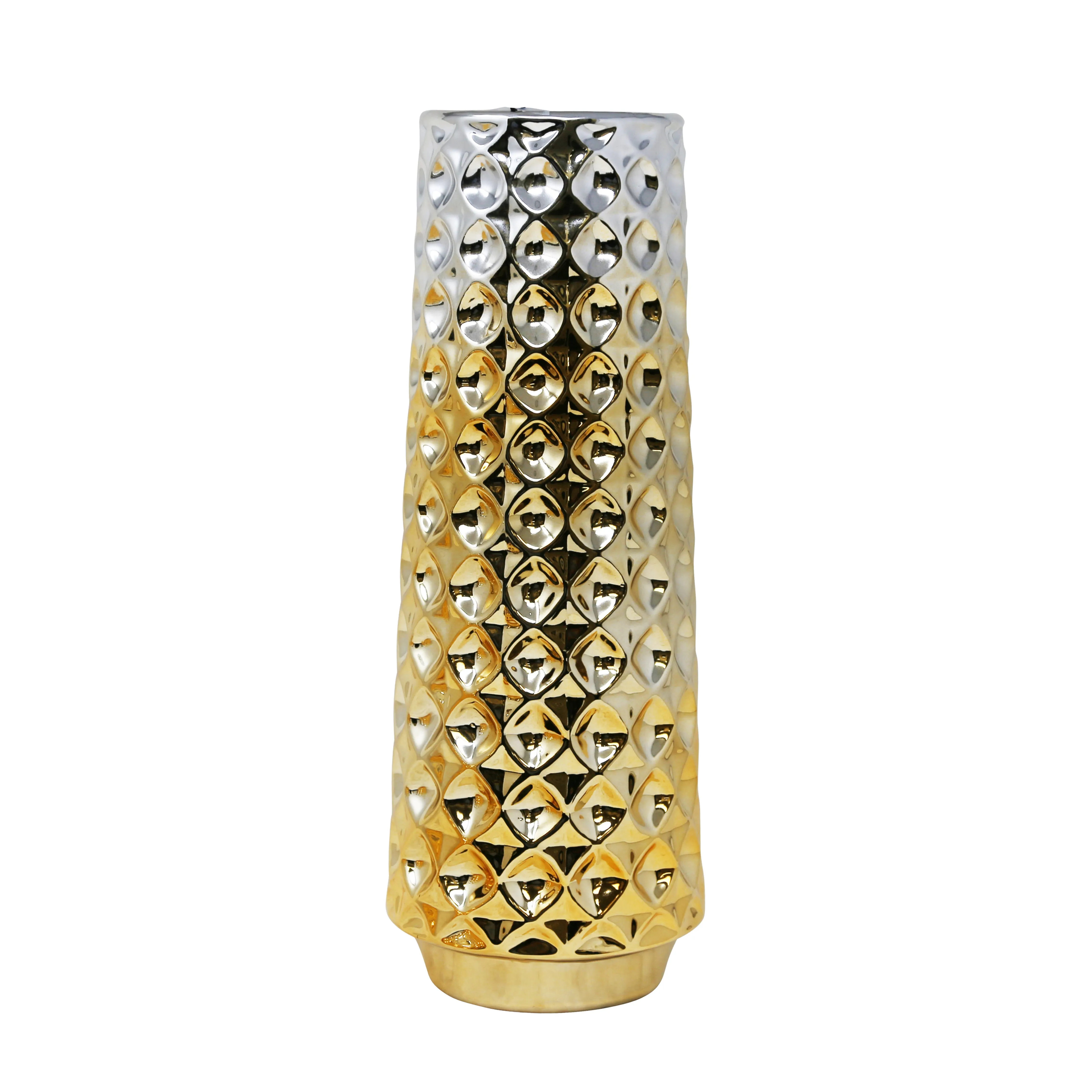 Decorative Ceramic Vase, Silver / Gold