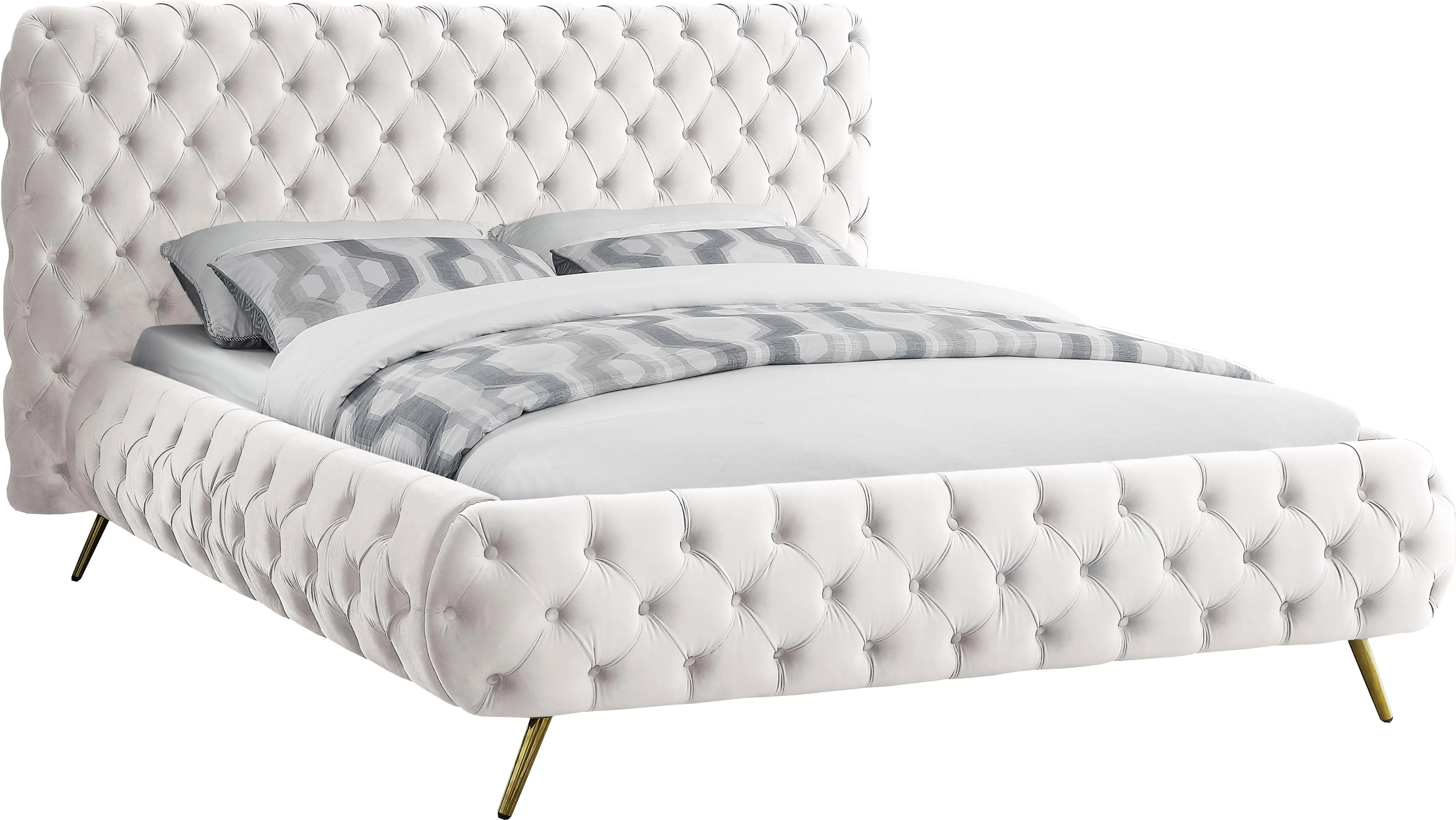 Delano Cream Velvet King Bed