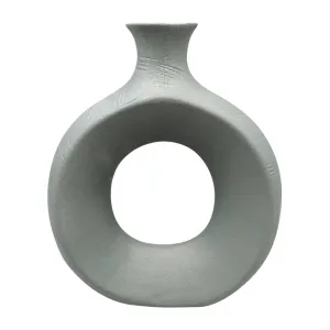 DOL, 10" OPEN CUT VASE, DEEP TEAL