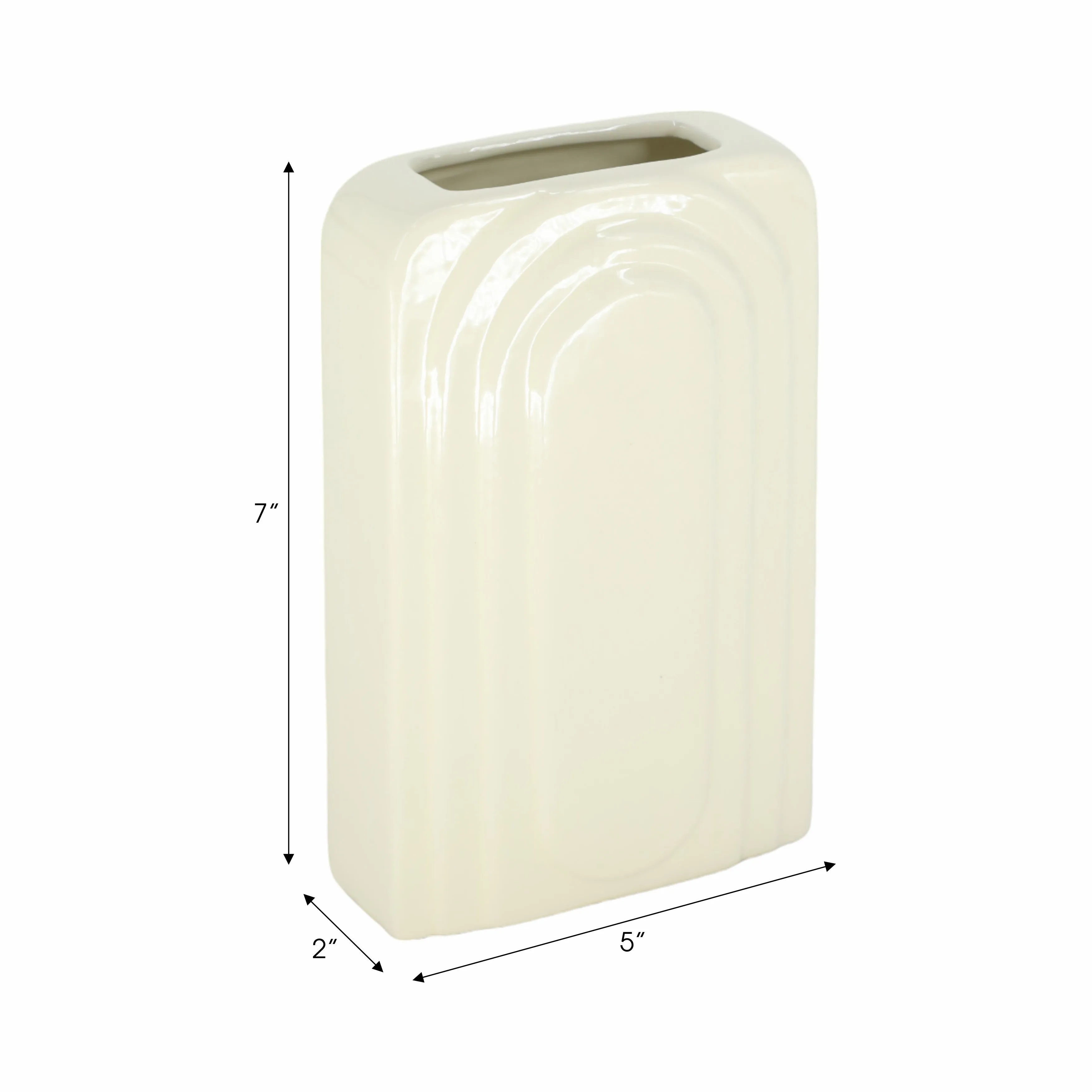 DOL, 7" RECTANGULAR VASE, COTTON