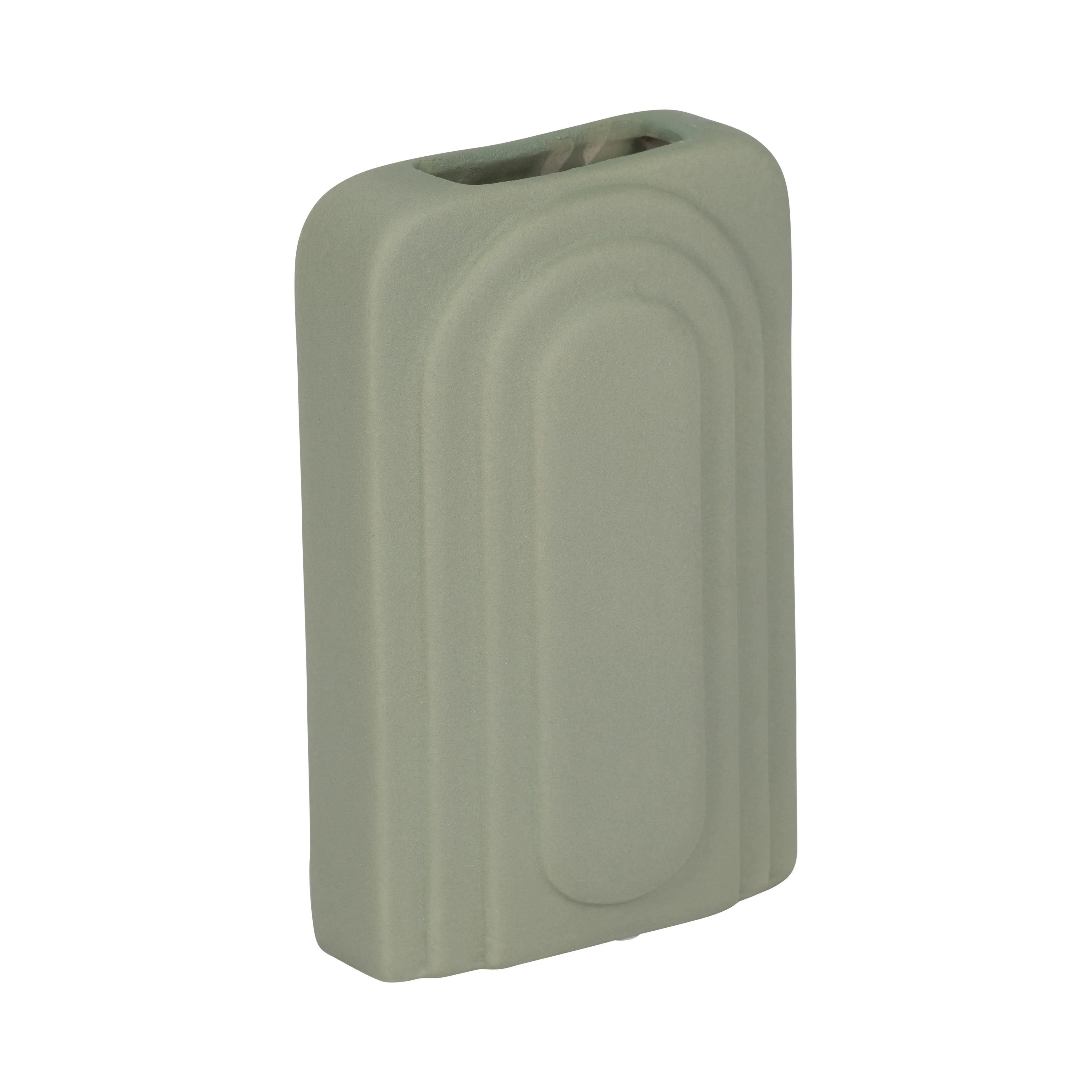 DOL, 7" RECTANGULAR VASE,DARK SAGE