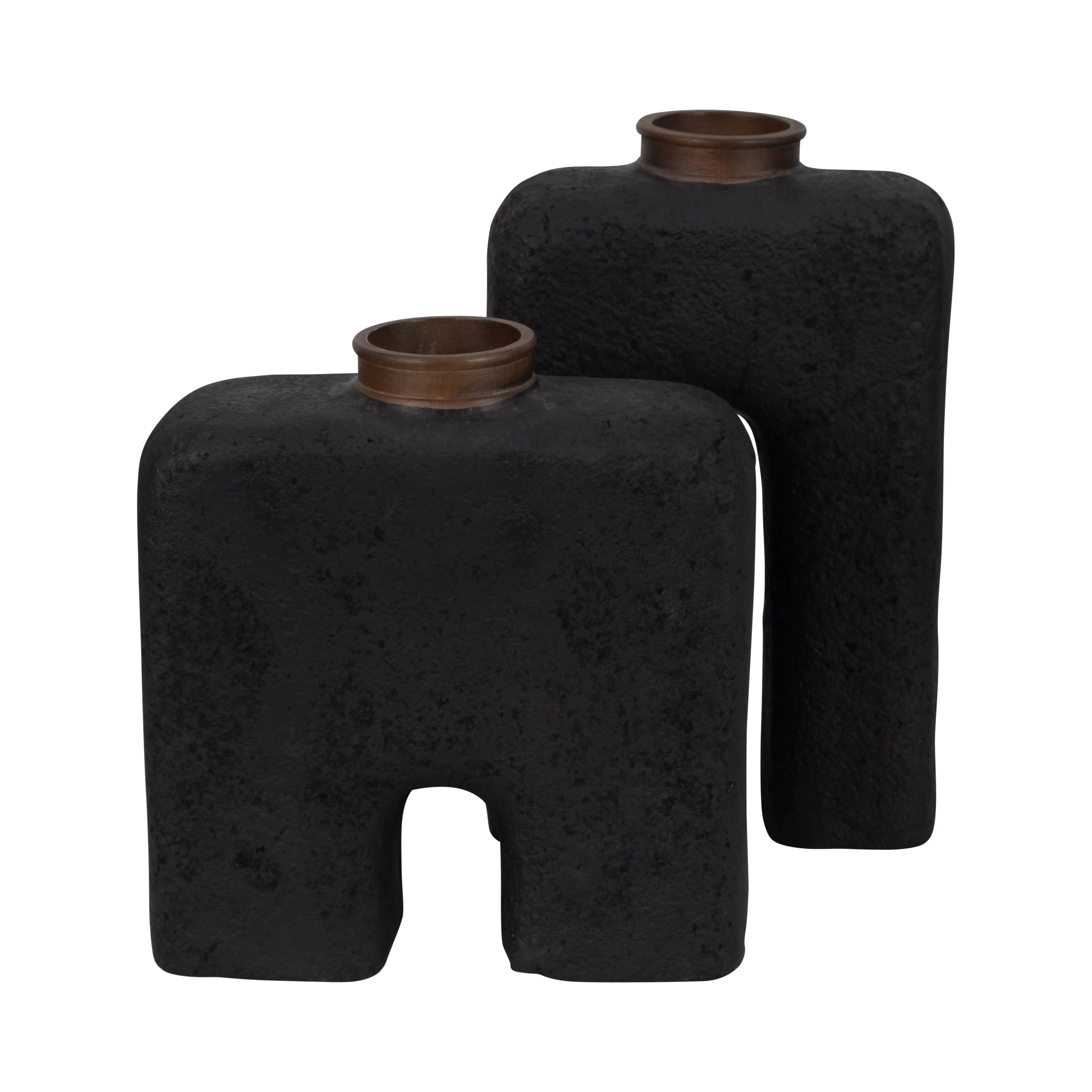 Ecomix, 13"H Abstract Vase, Black