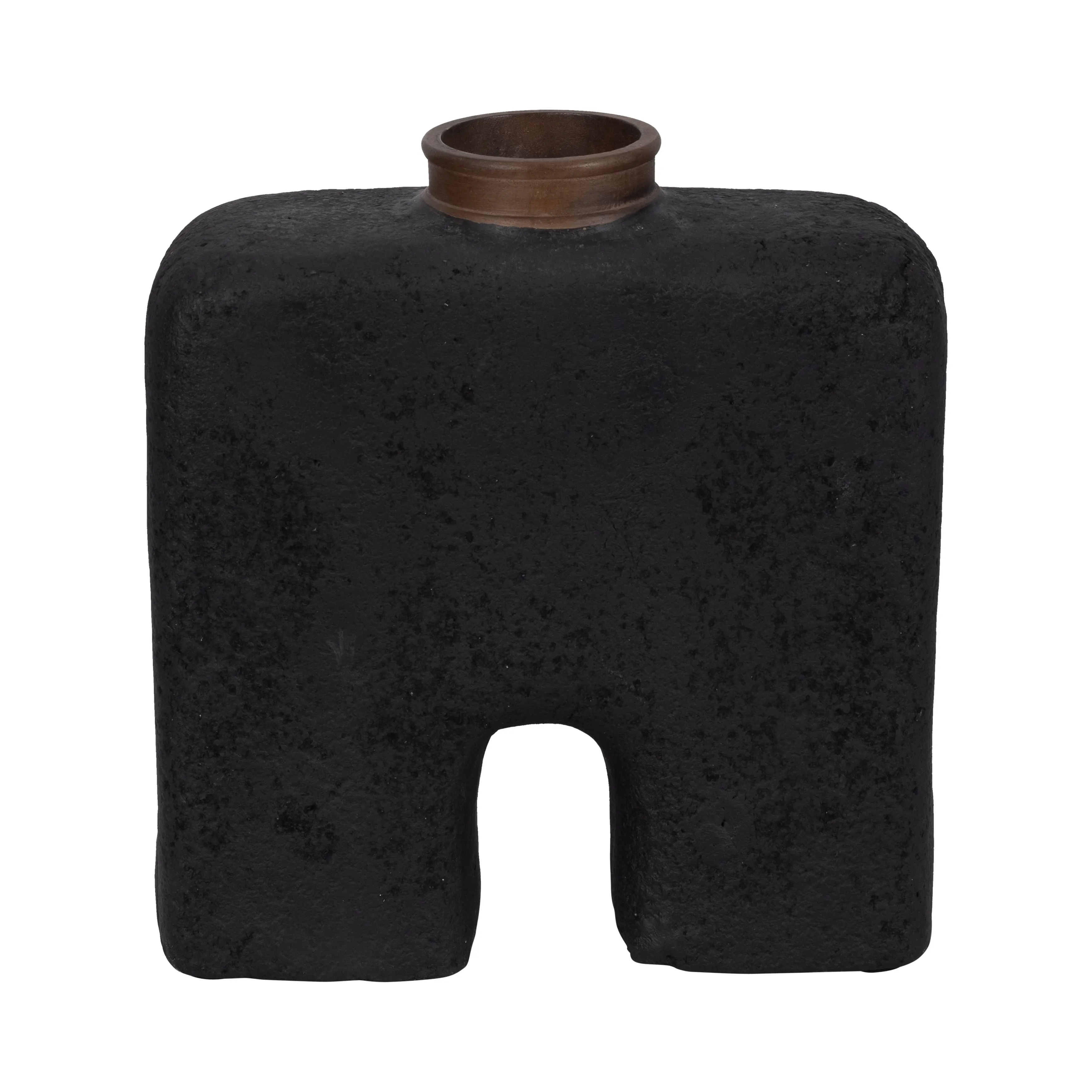 Ecomix, 13"H Abstract Vase, Black