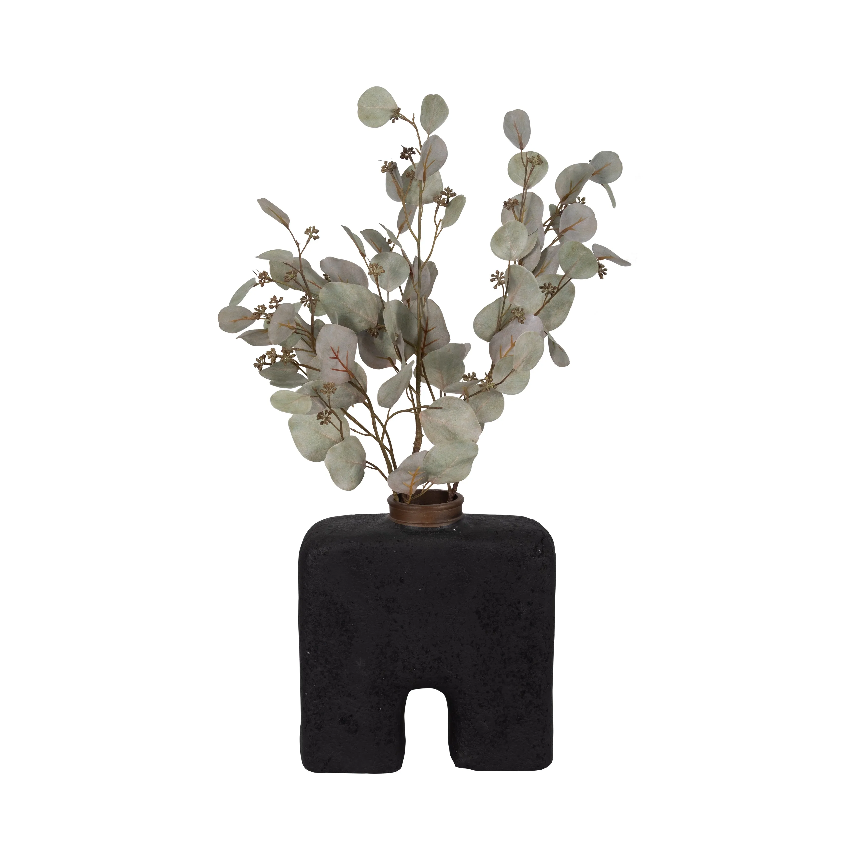 Ecomix, 13"H Abstract Vase, Black