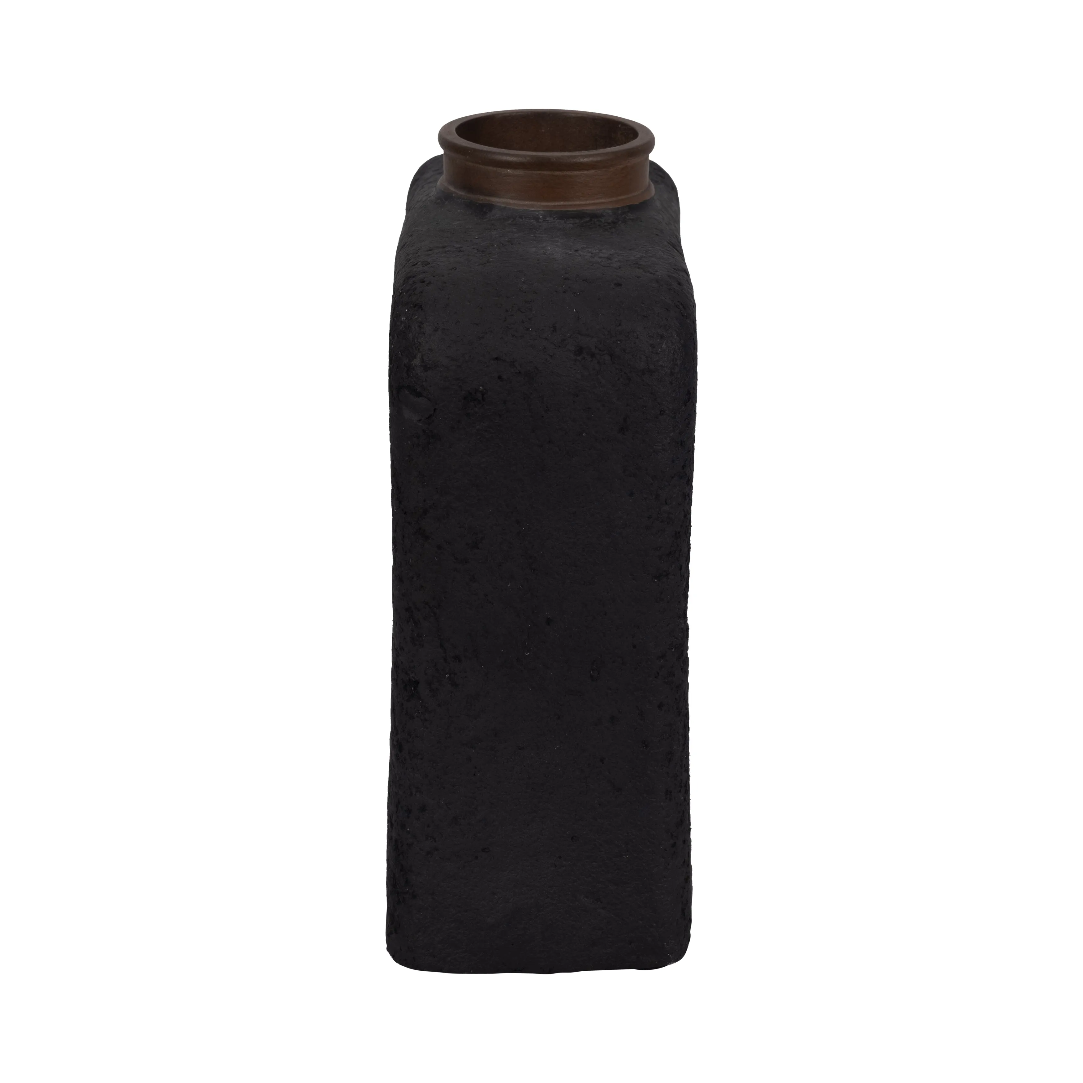 Ecomix, 13"H Abstract Vase, Black