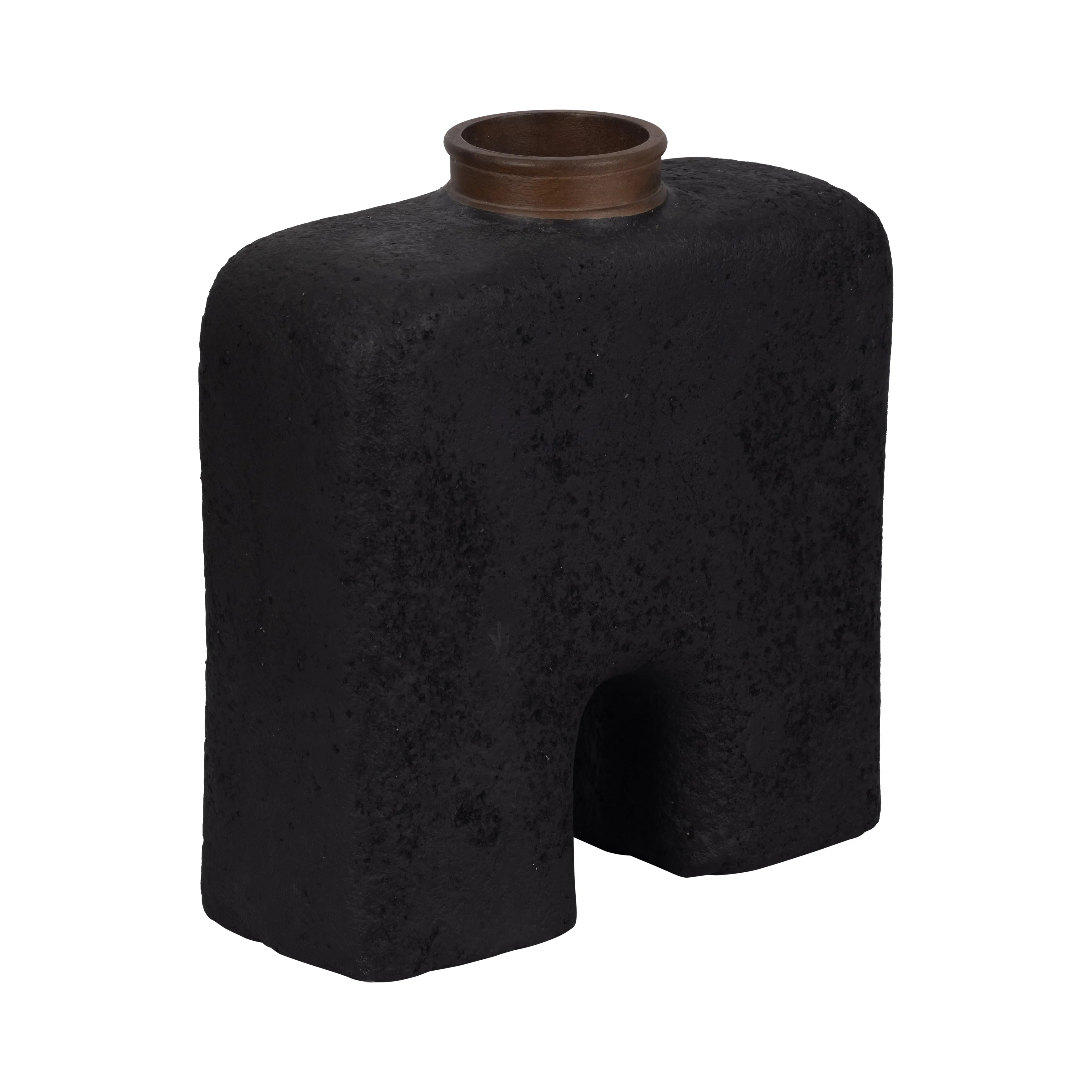 Ecomix, 13"H Abstract Vase, Black