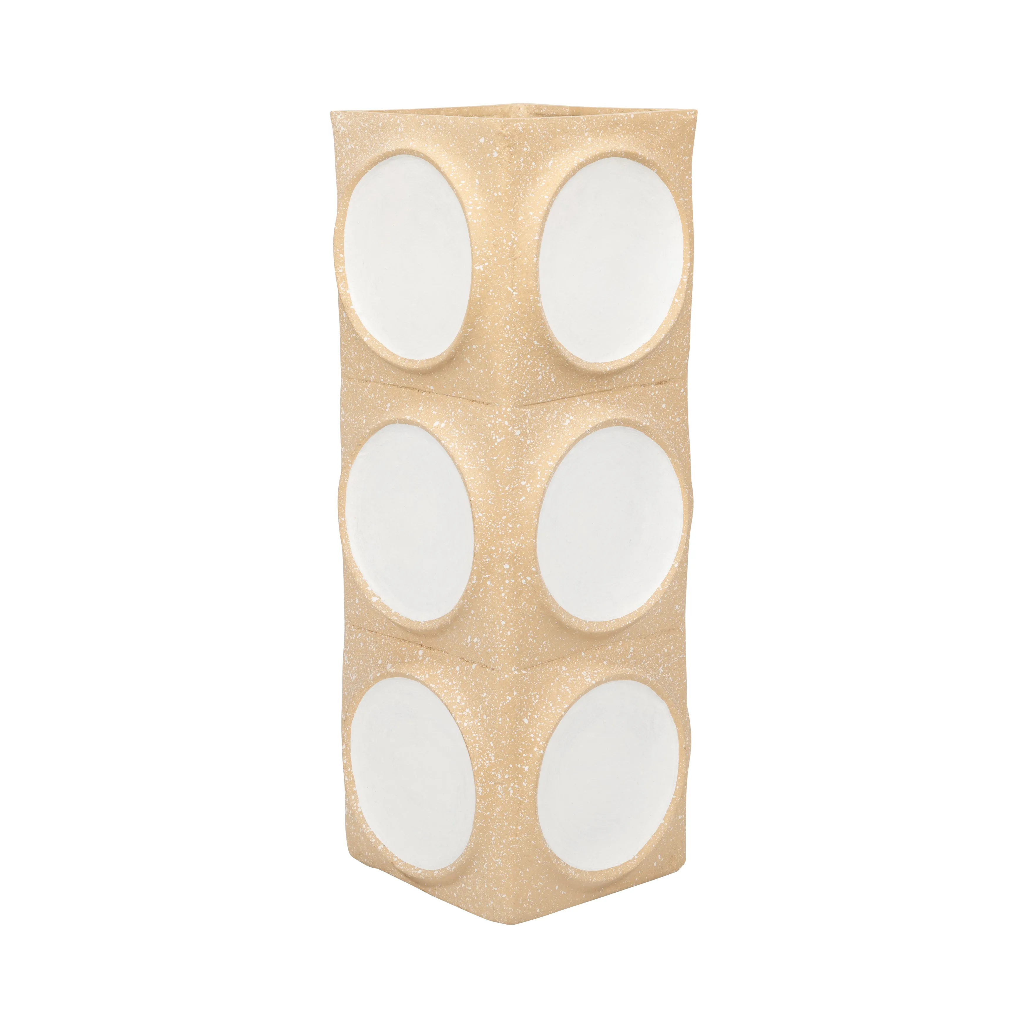 Ecomix, 21" Big Polka Dot Vase, Ivory