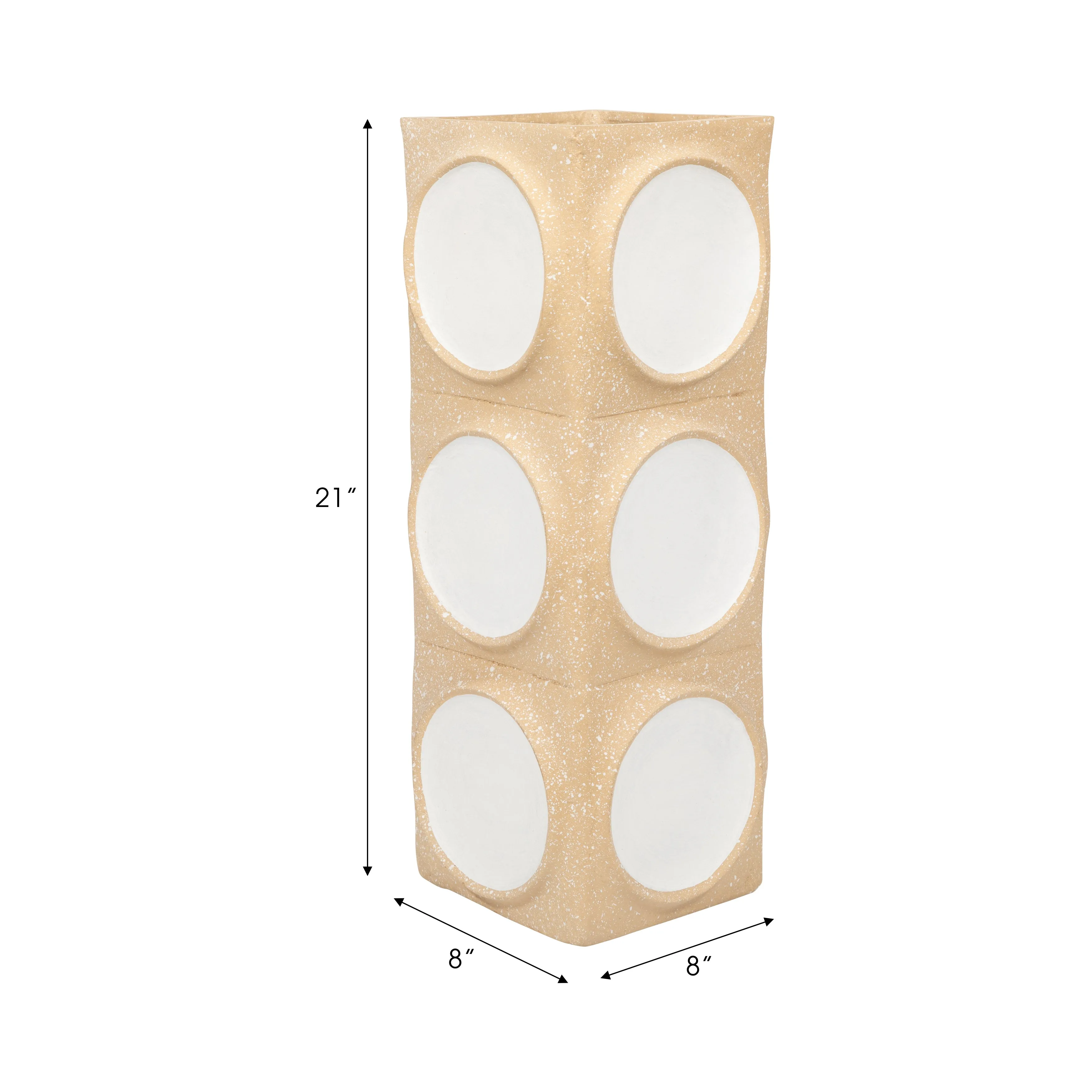 Ecomix, 21" Big Polka Dot Vase, Ivory