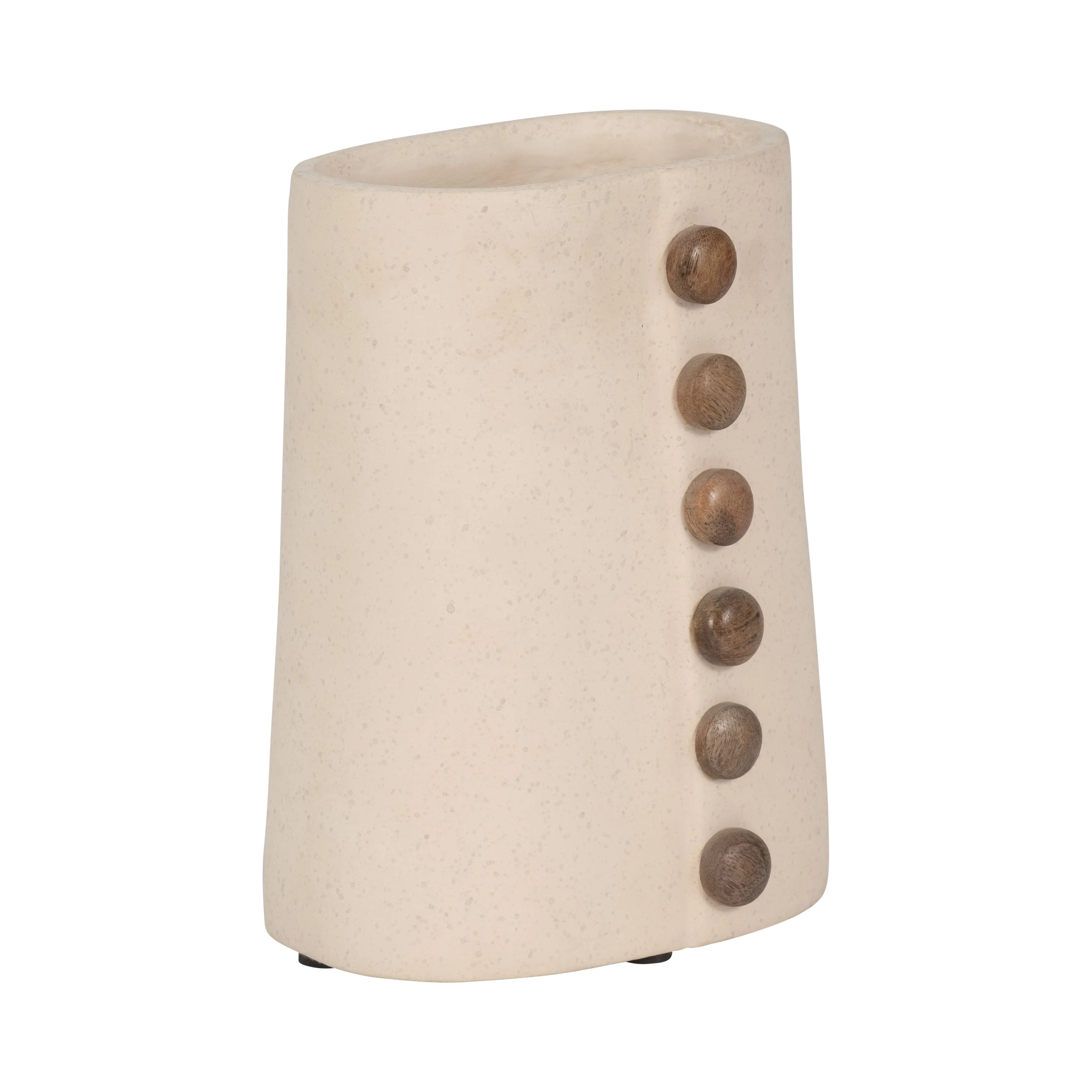 ECOMIX, 9" BUTTON VASE, IVORY