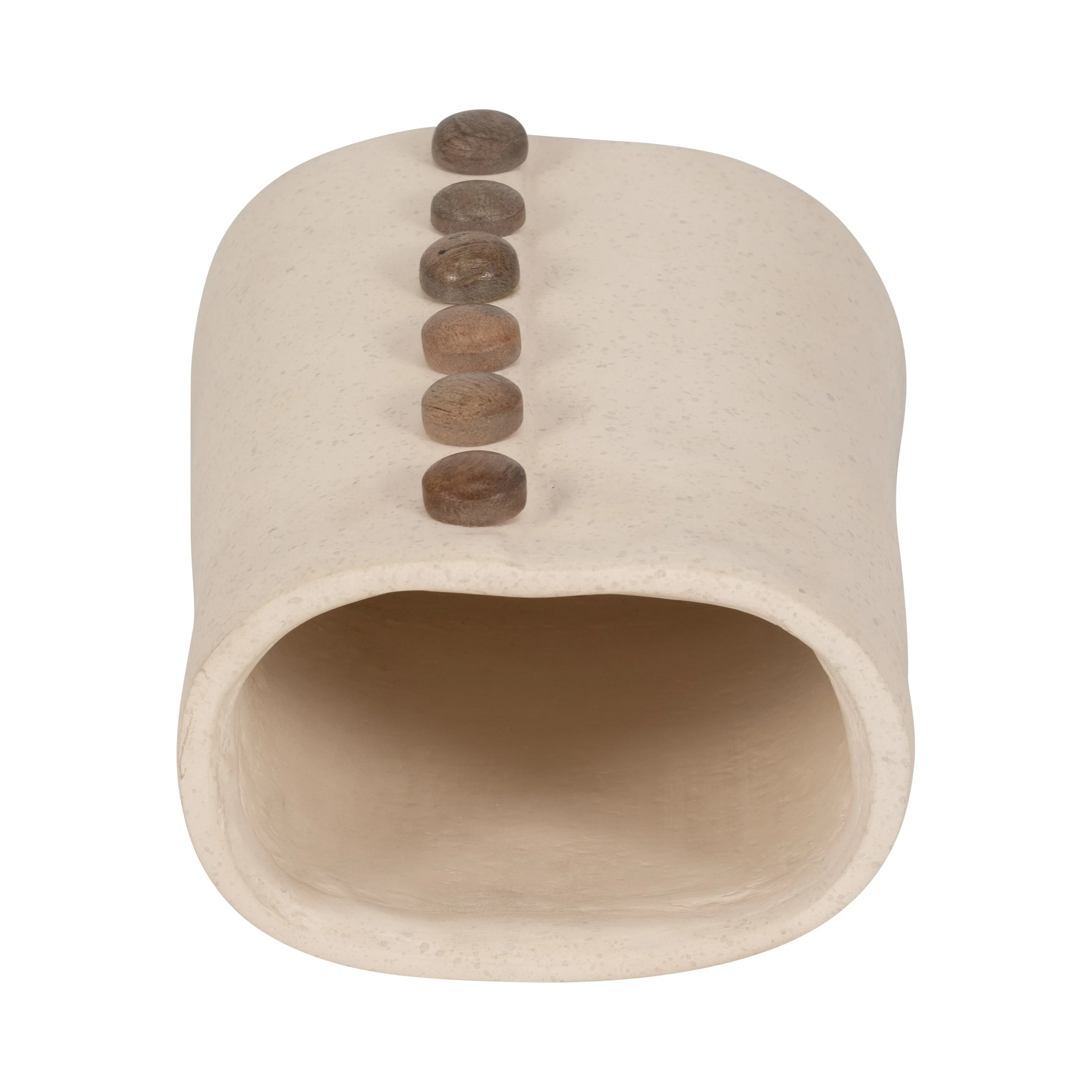 ECOMIX, 9" BUTTON VASE, IVORY