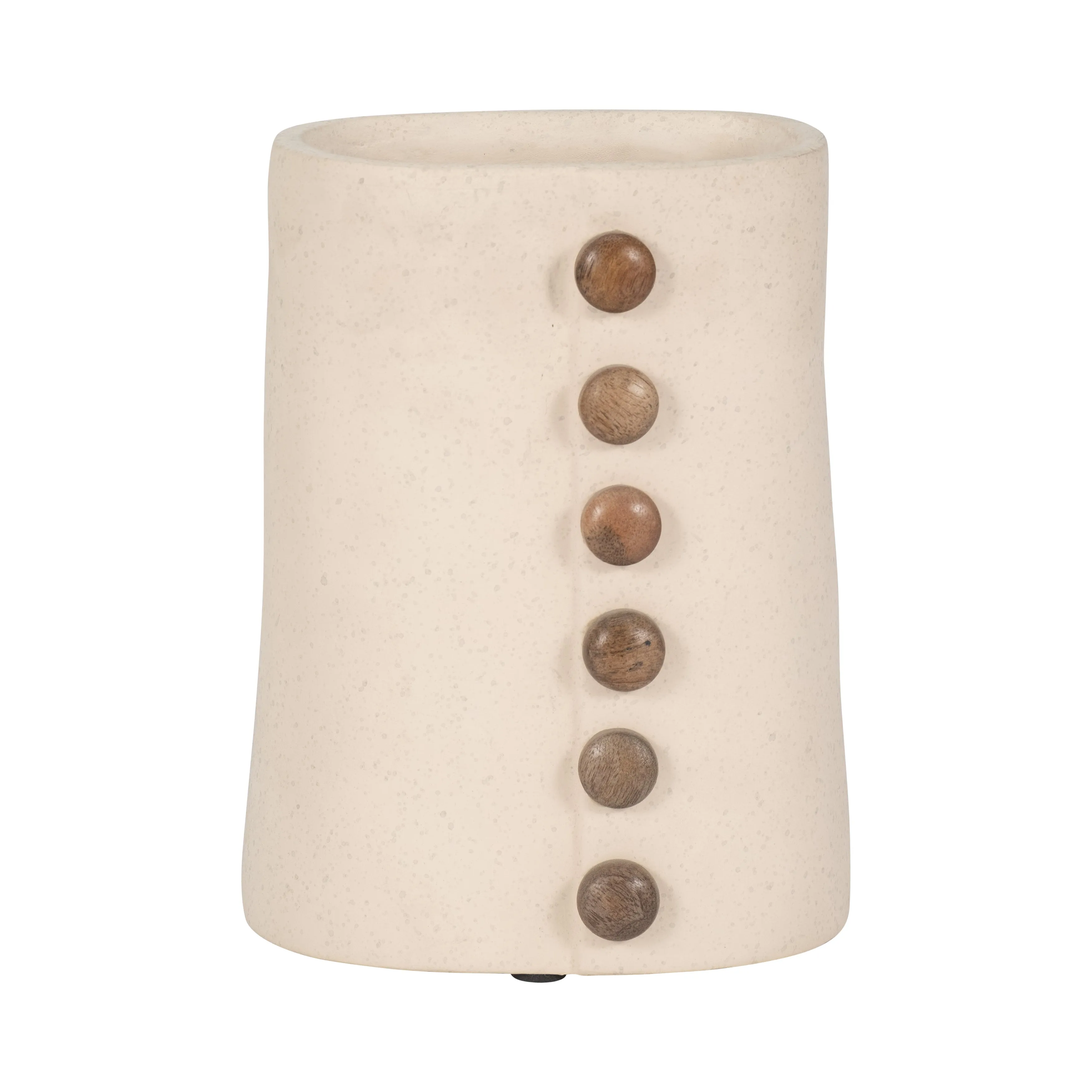 ECOMIX, 9" BUTTON VASE, IVORY