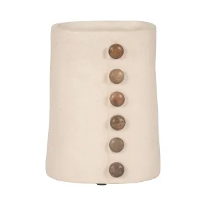 ECOMIX, 9" BUTTON VASE, IVORY