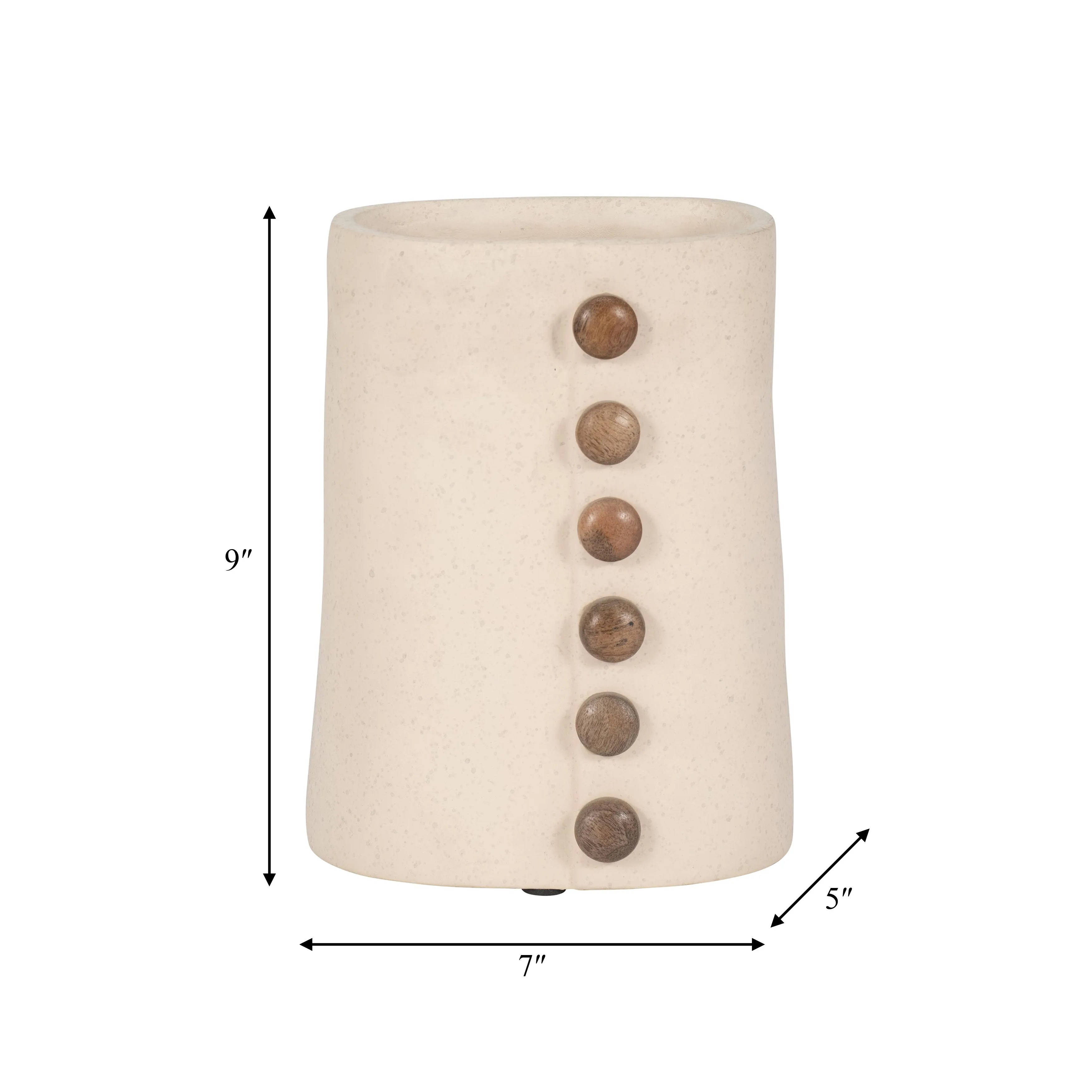 ECOMIX, 9" BUTTON VASE, IVORY