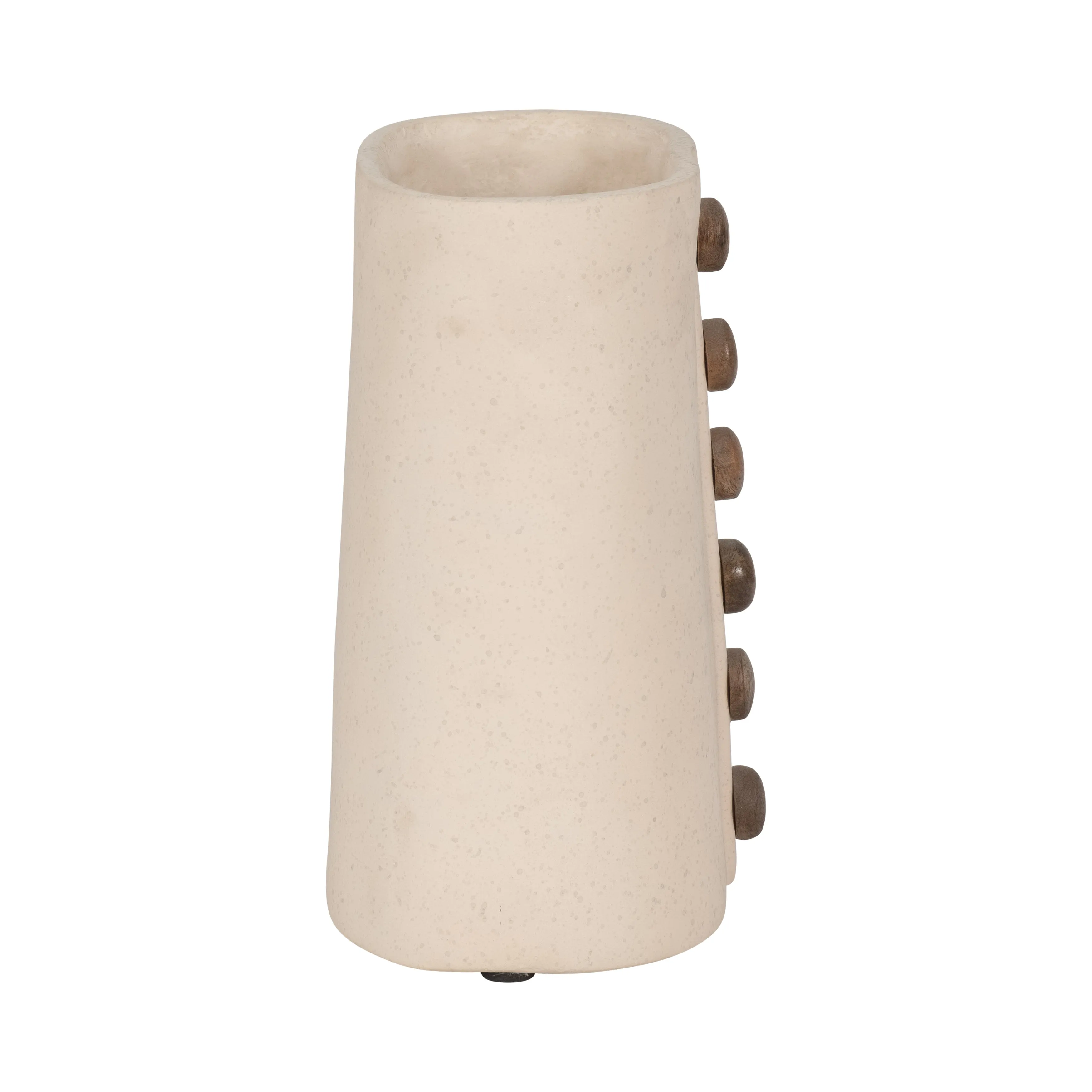 ECOMIX, 9" BUTTON VASE, IVORY