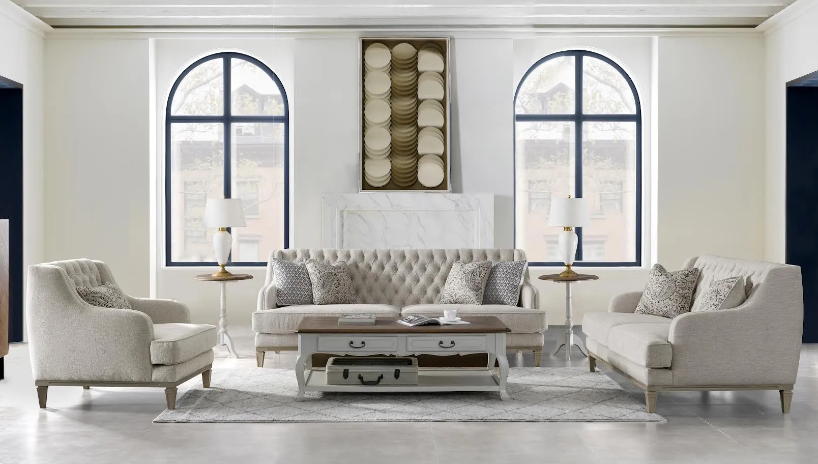 Ella Beige Loveseat  (168cm)