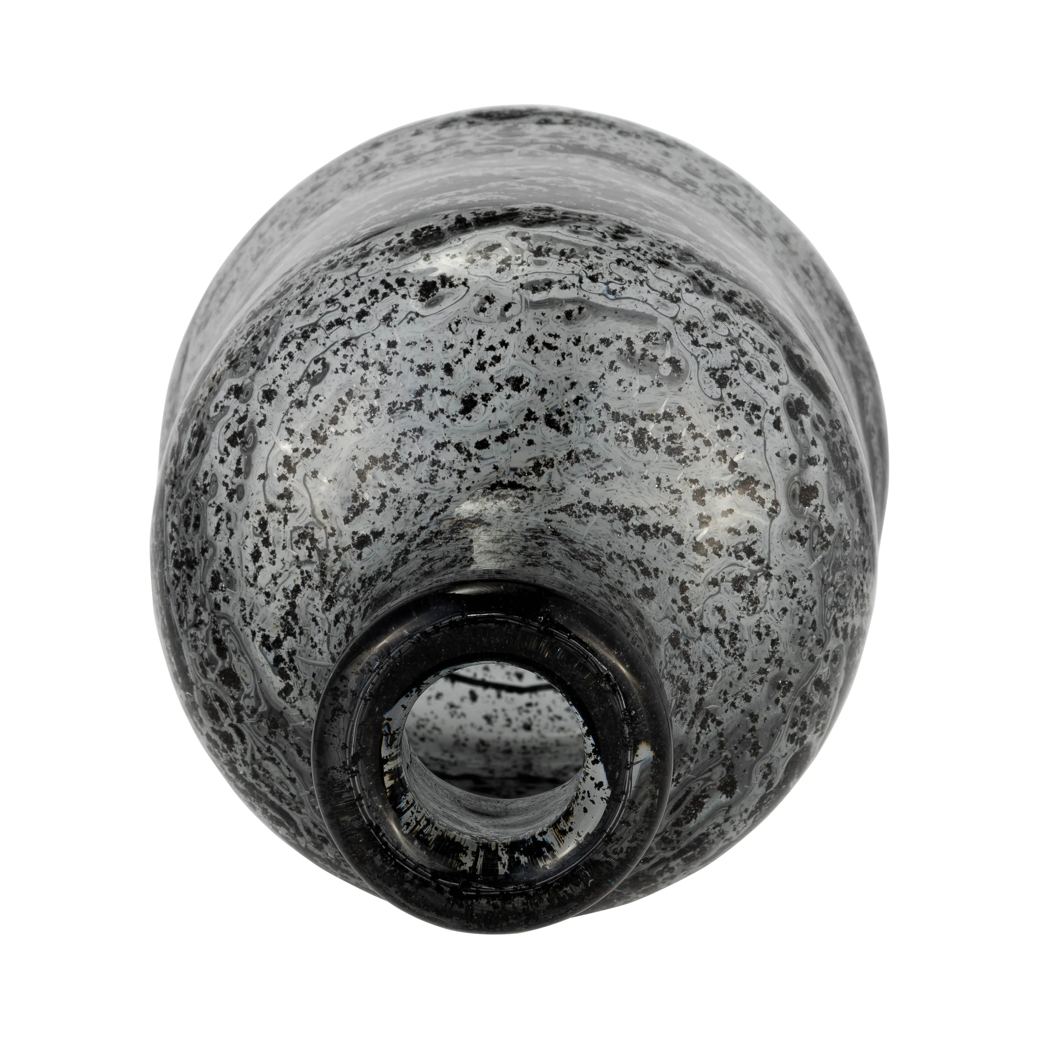 GLASS, 11H" IRREGULAR SHAPE VASE, SMOKE
