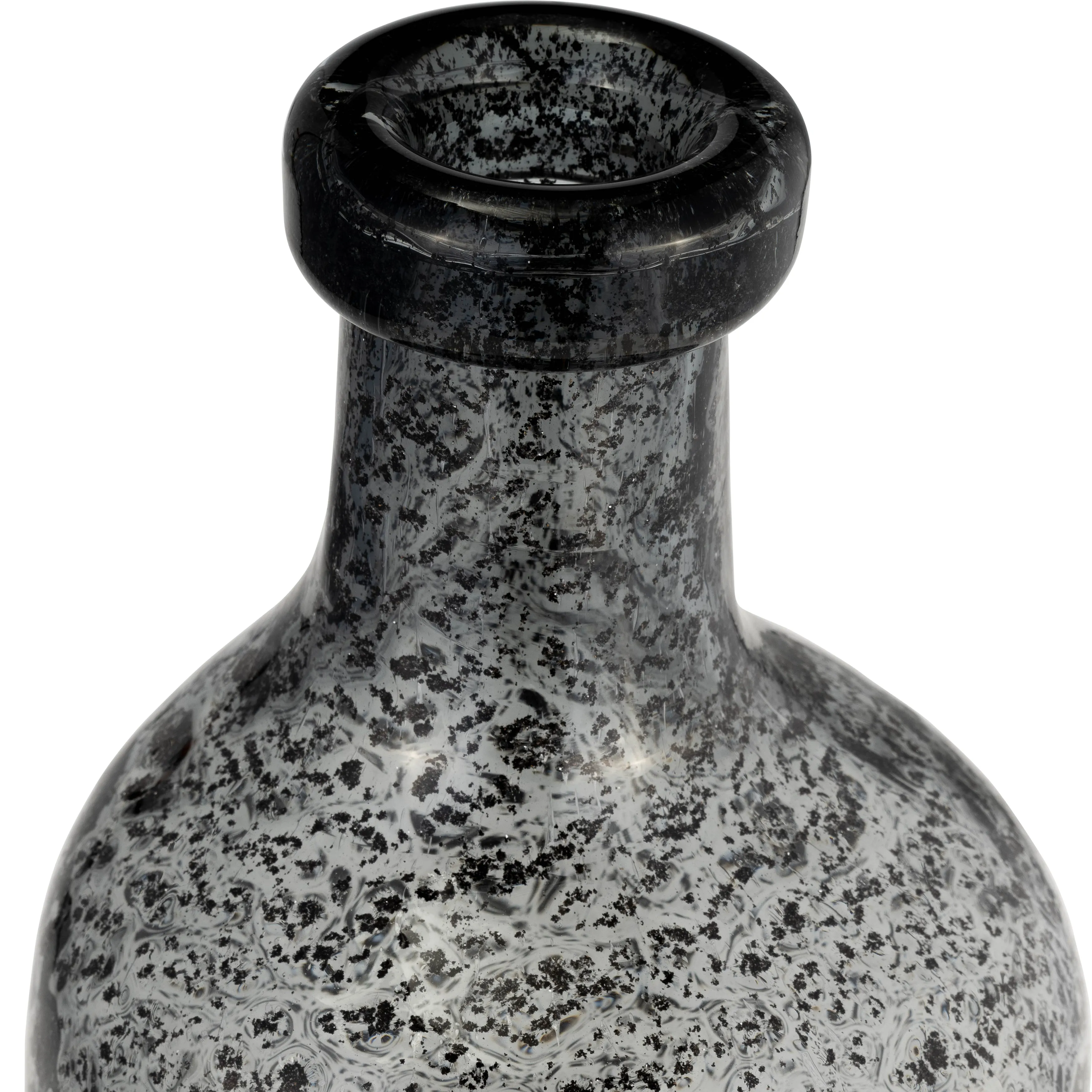 GLASS, 11H" IRREGULAR SHAPE VASE, SMOKE