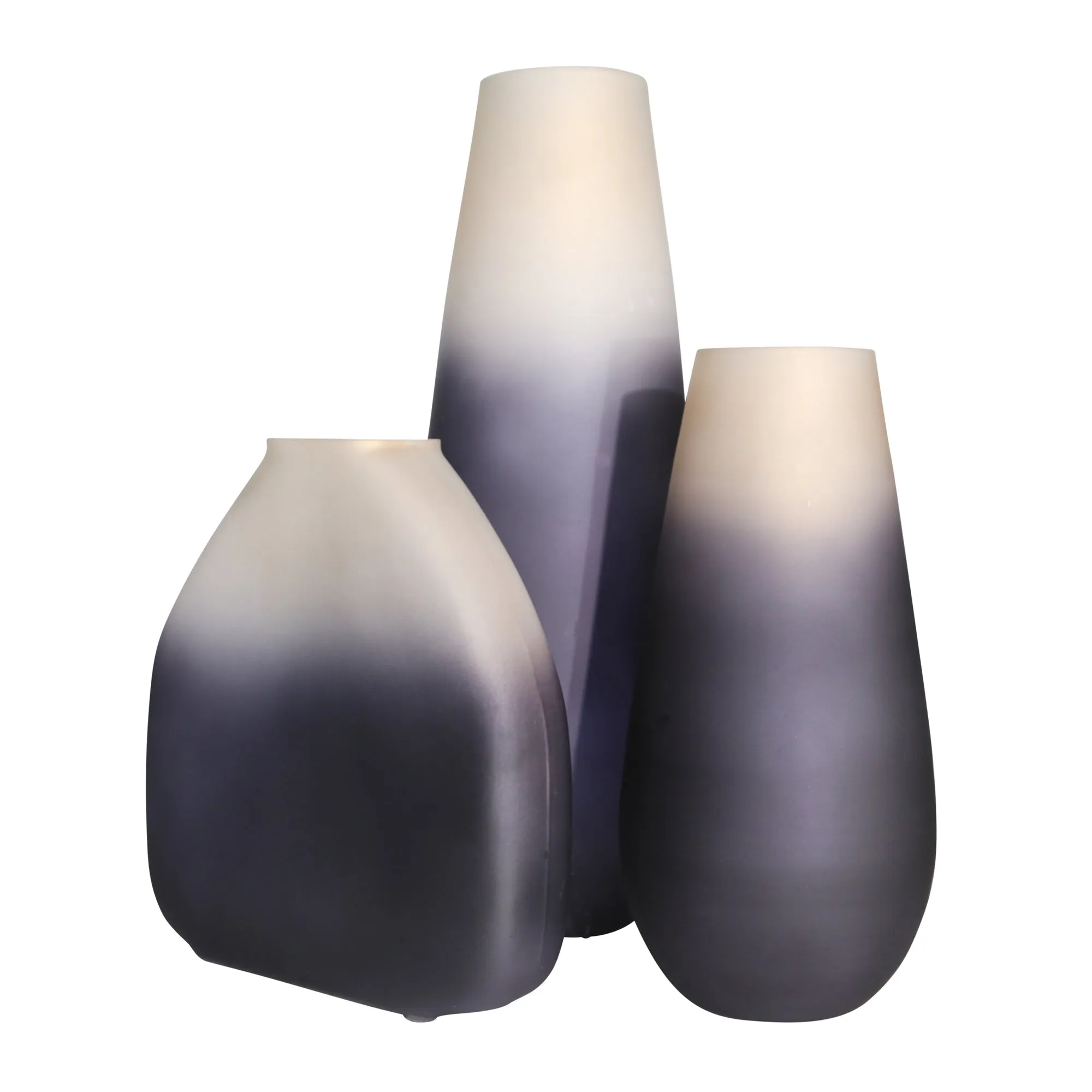 GLASS 12" VASE, BLUE MULTI