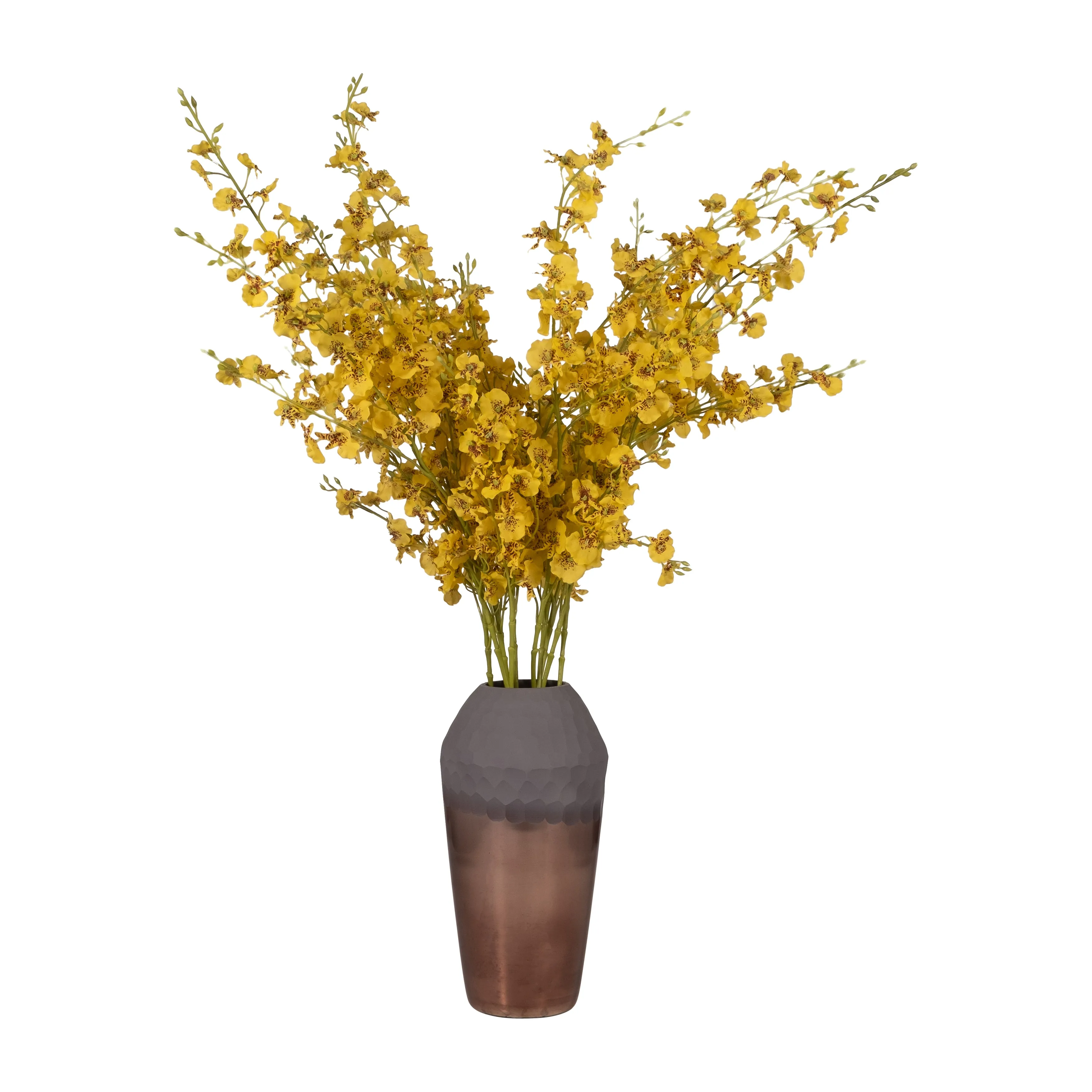 GLASS, 13" 2-TONE HAND-CUT VASE, METALLIC
