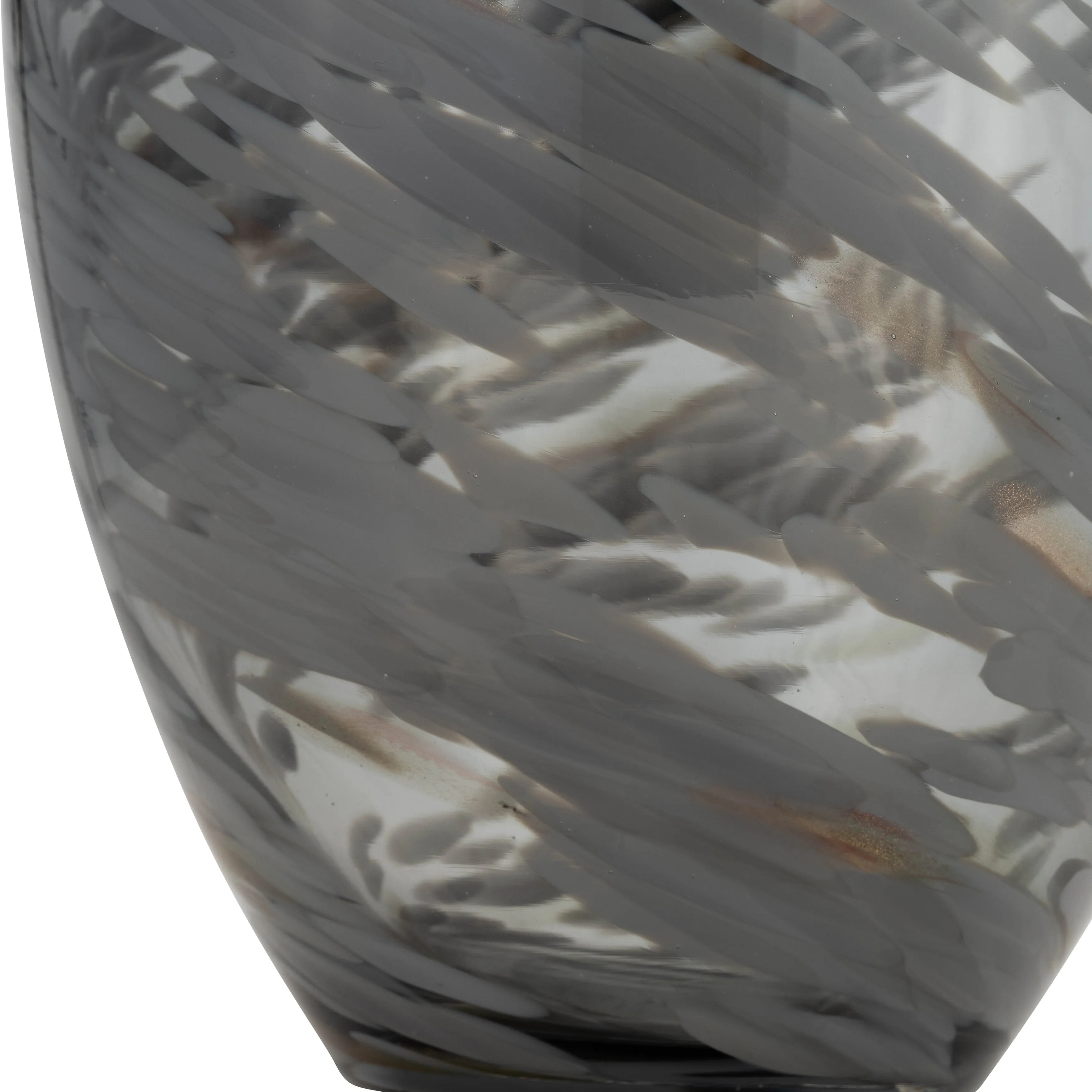 GLASS, 13"H SWIRL VASE, BLACK
