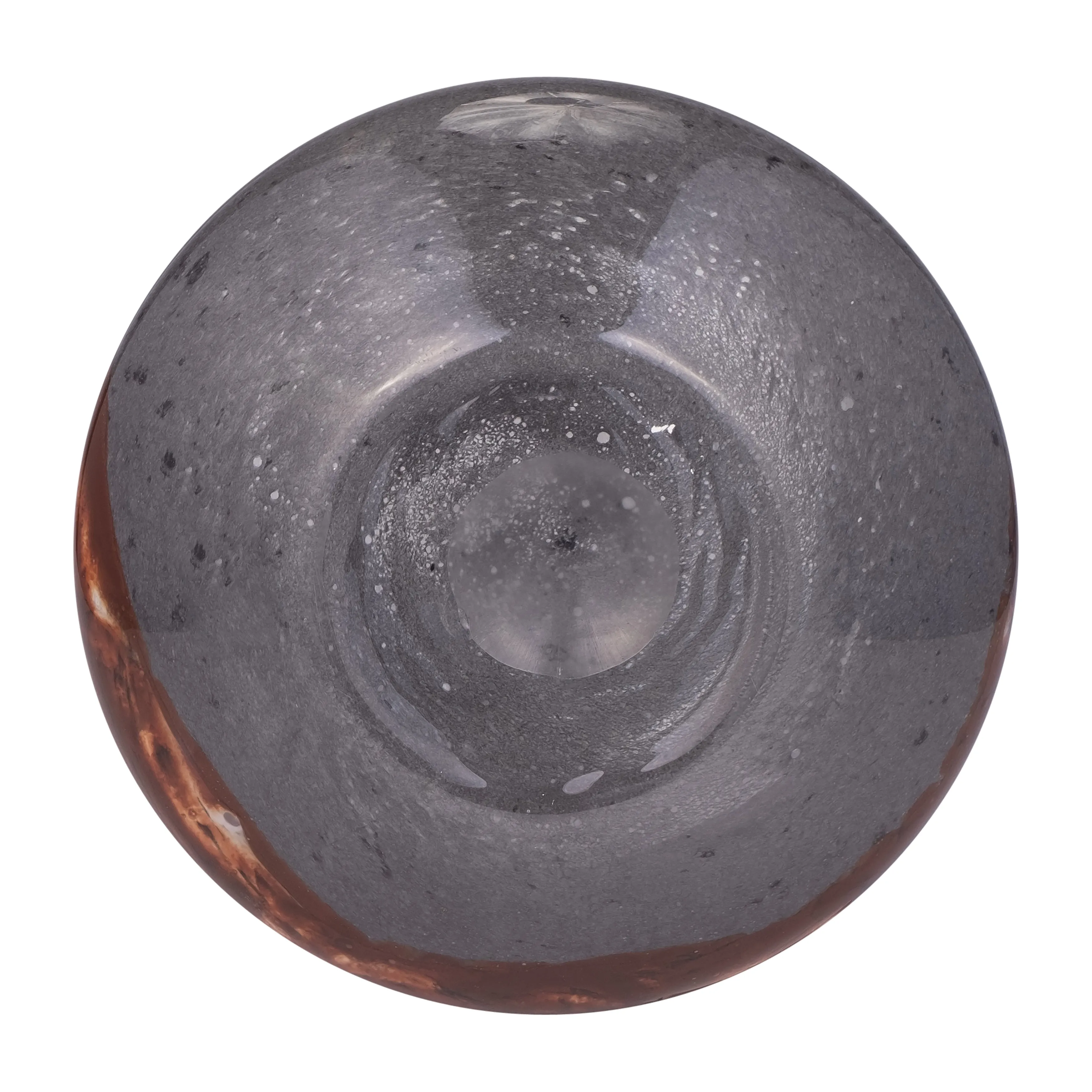 GLASS, 14" VASE GREY/BROWN