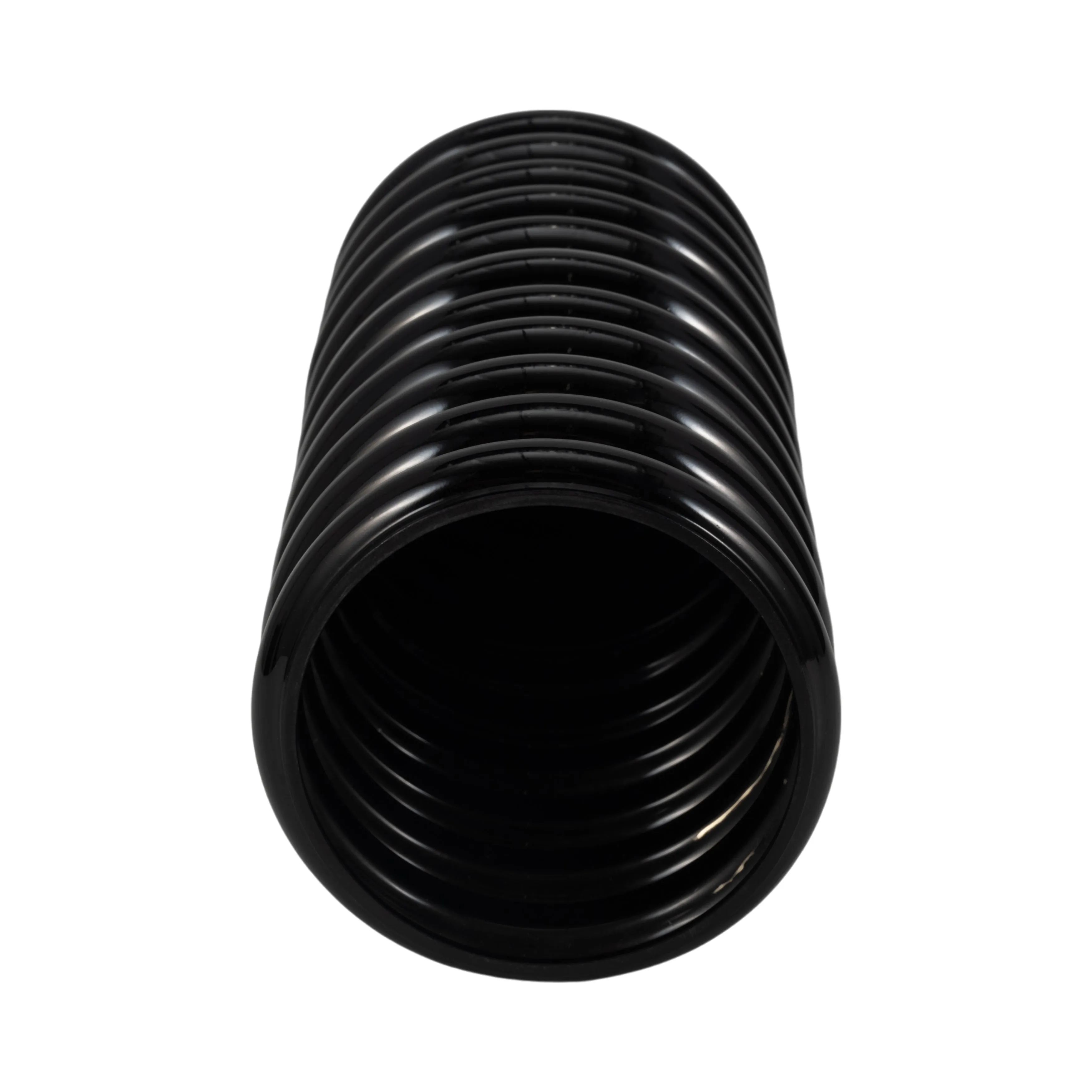 GLASS, 14"H, SCALLOP VASE, BLACK