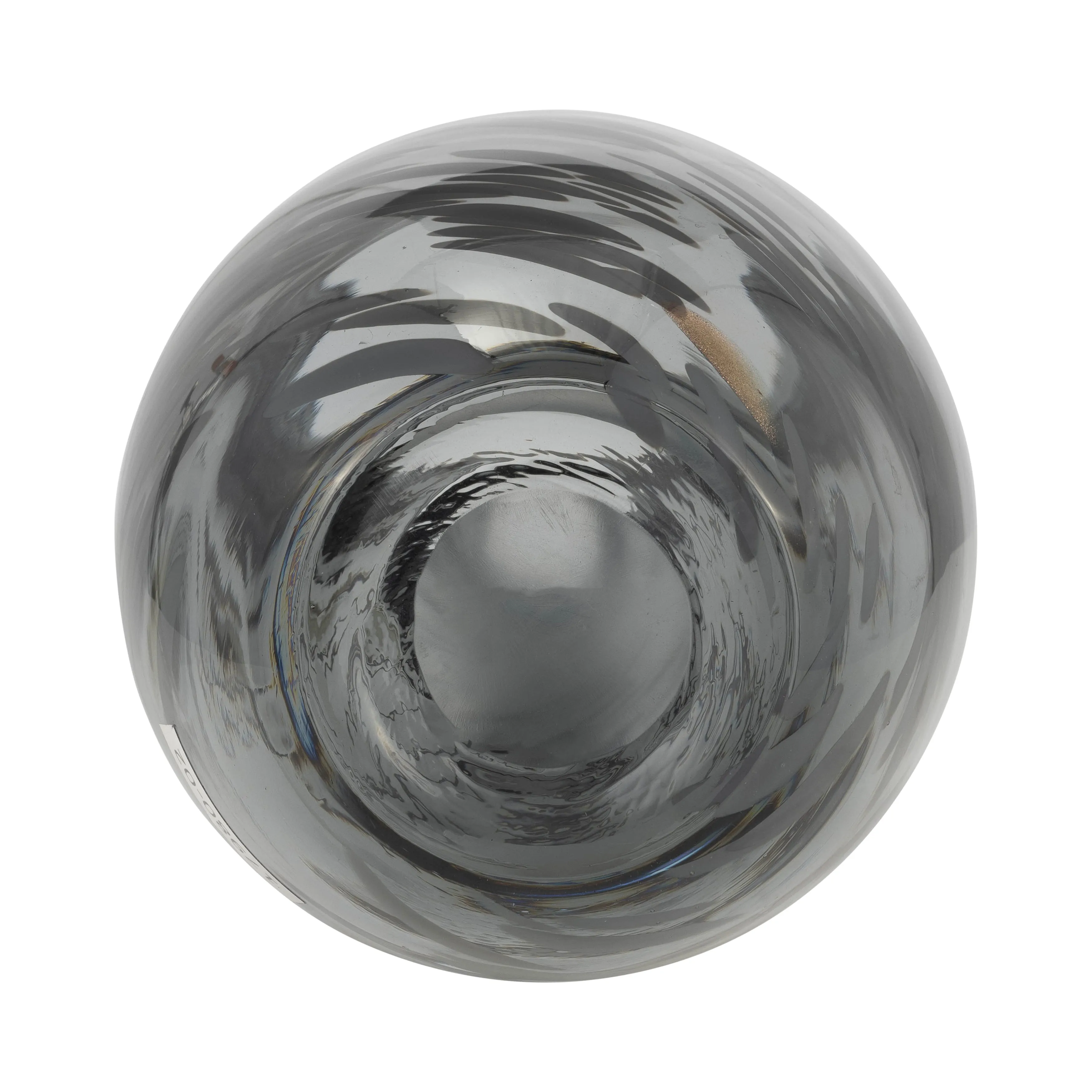 GLASS, 15"H SWIRL VASE, BLACK
