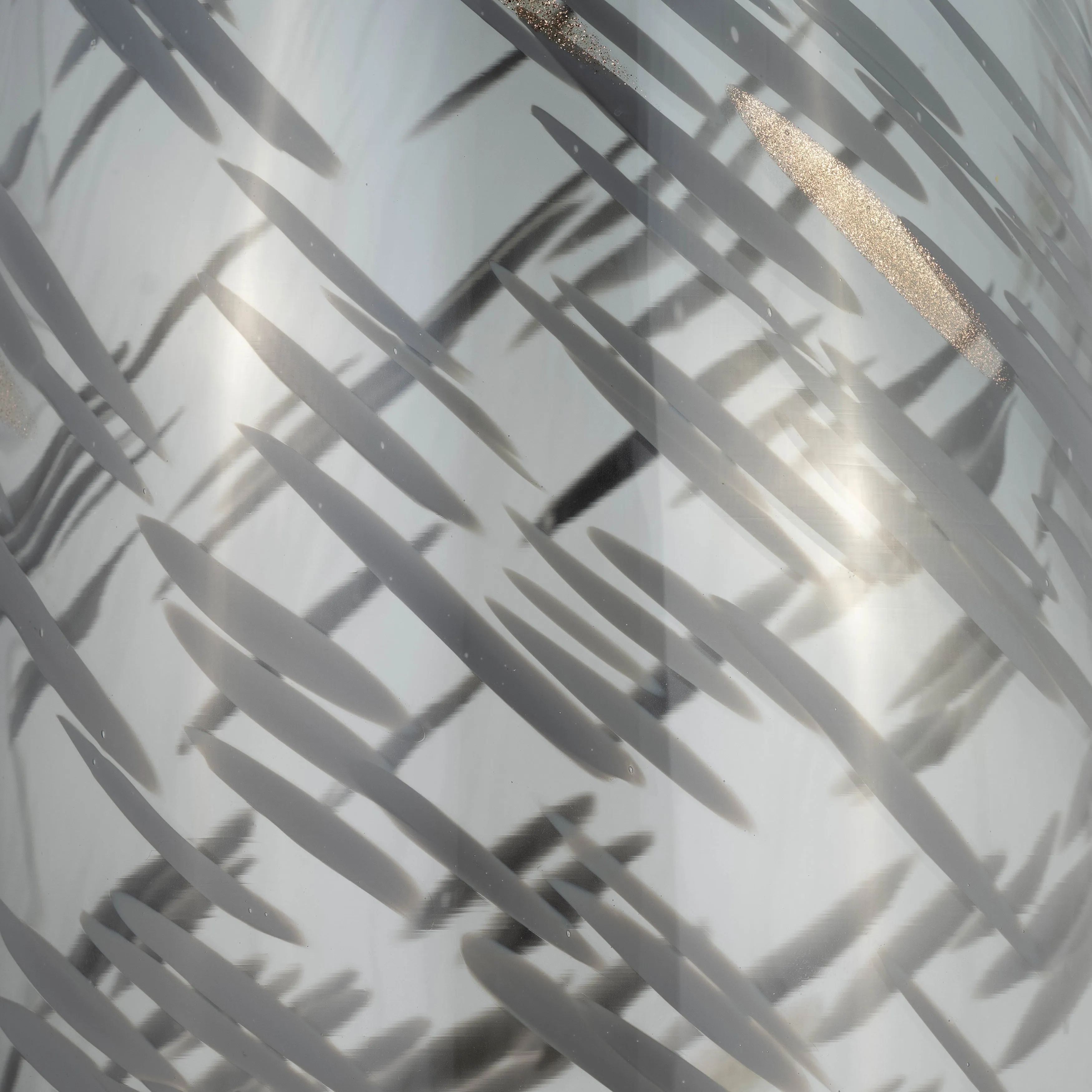 GLASS, 15"H SWIRL VASE, BLACK