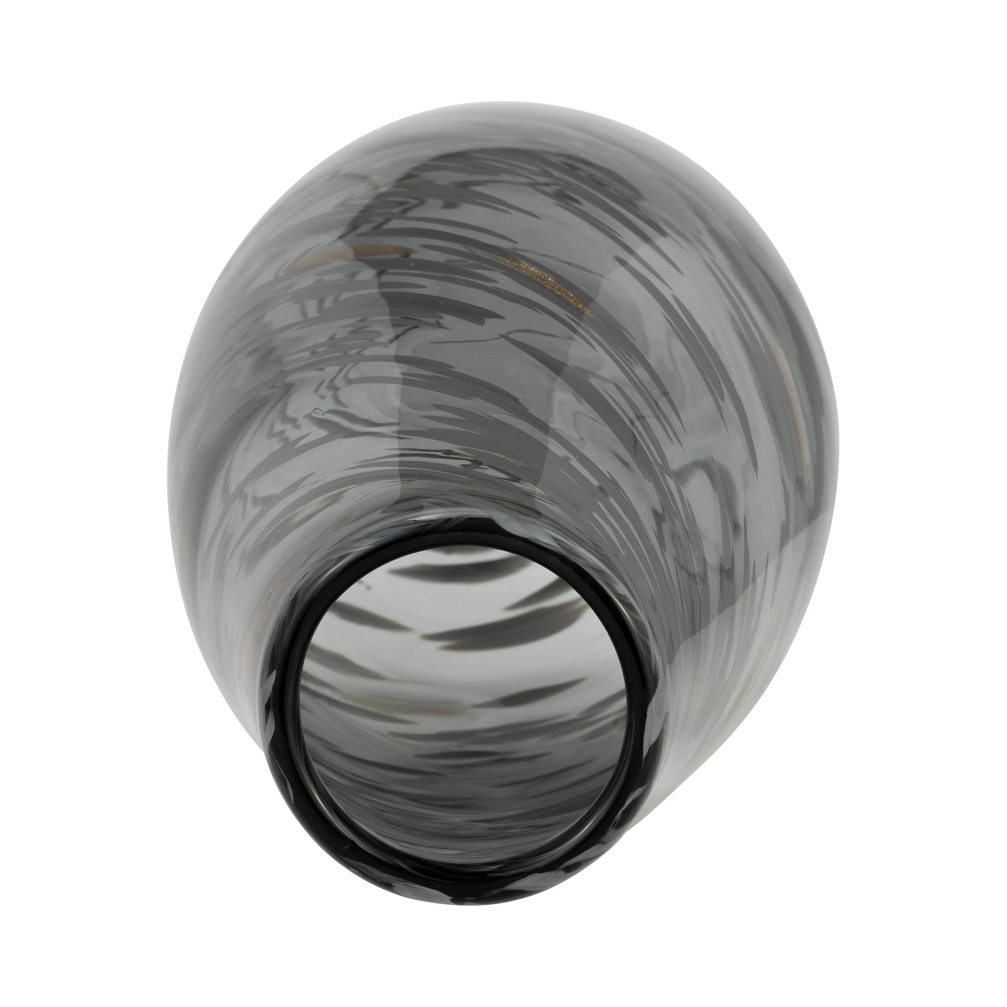 GLASS, 15"H SWIRL VASE, BLACK