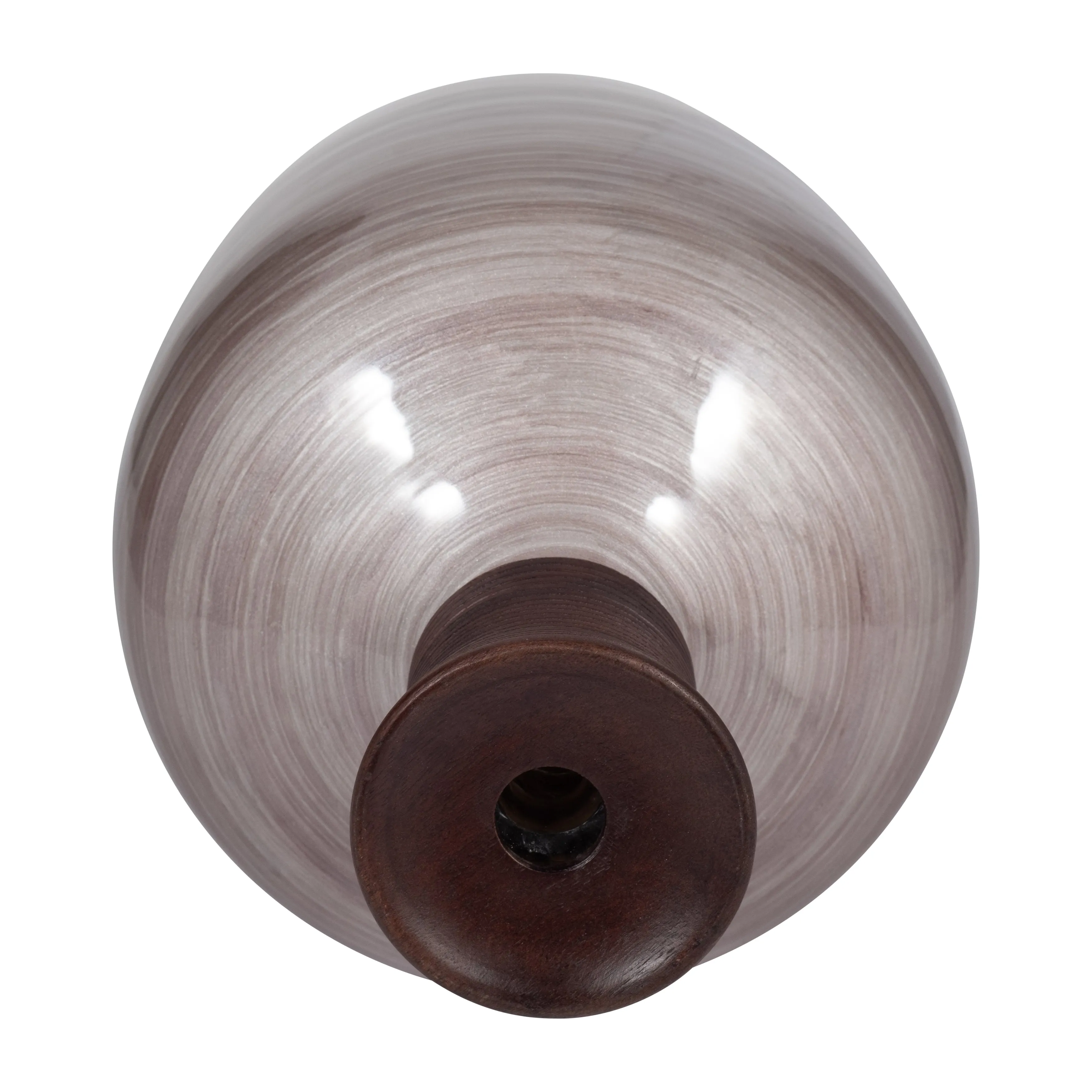 GLASS, 16" WOODEN TOP VASE, BLUSH