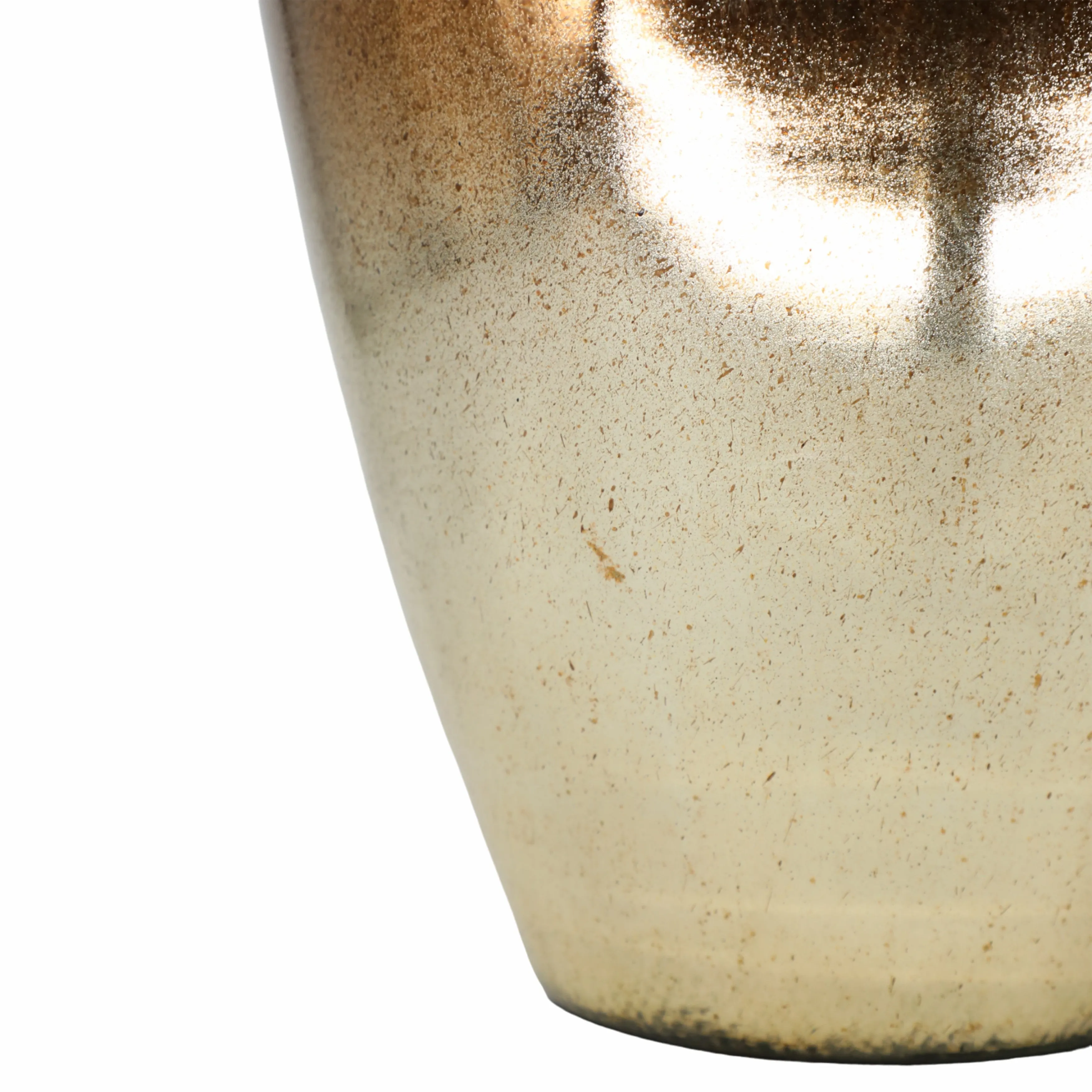 GLASS, 17" TEMPLE VASE W/ RESIN TOPPER, COPPER