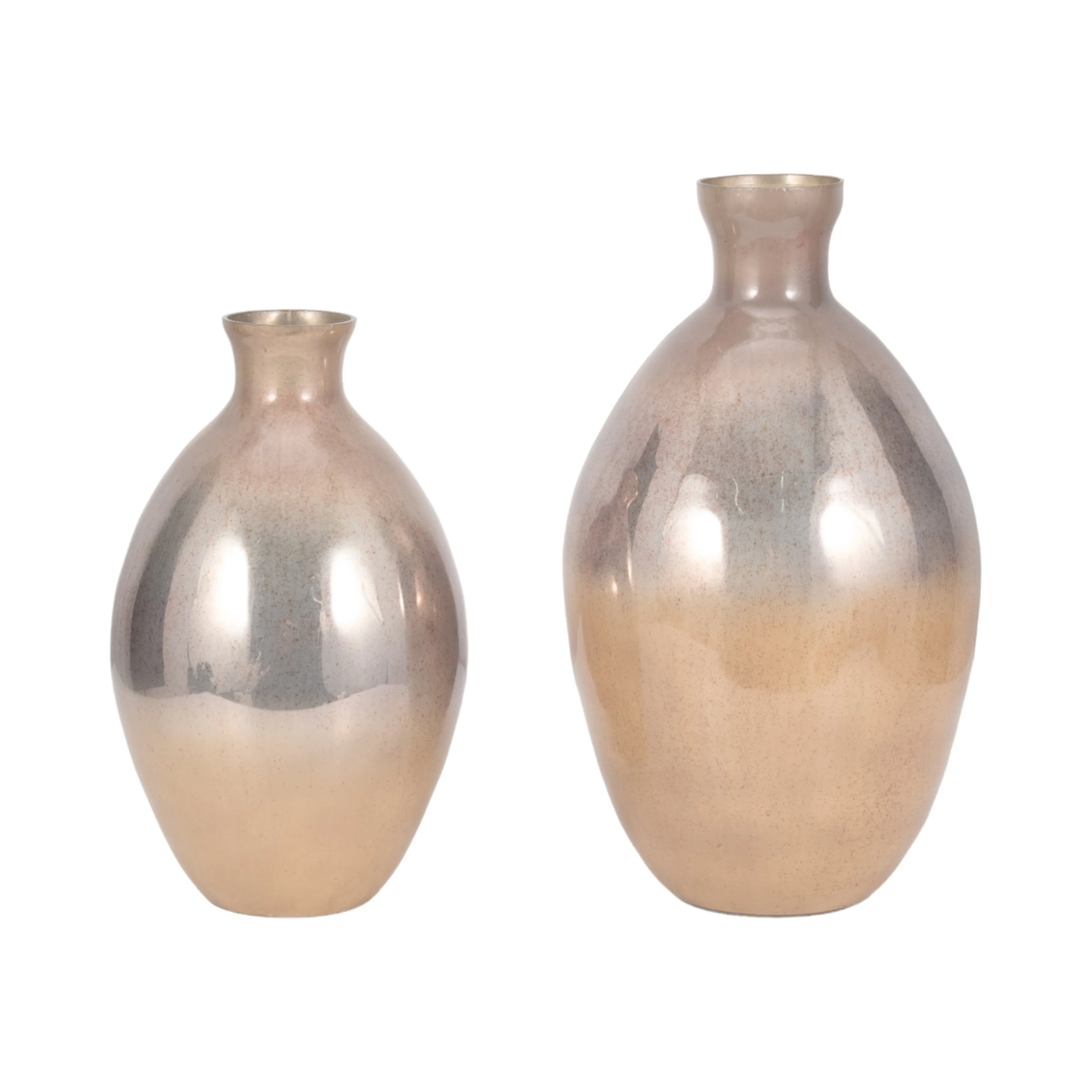 GLASS, 18" BULBOUS VASE, CHAMPAGNE