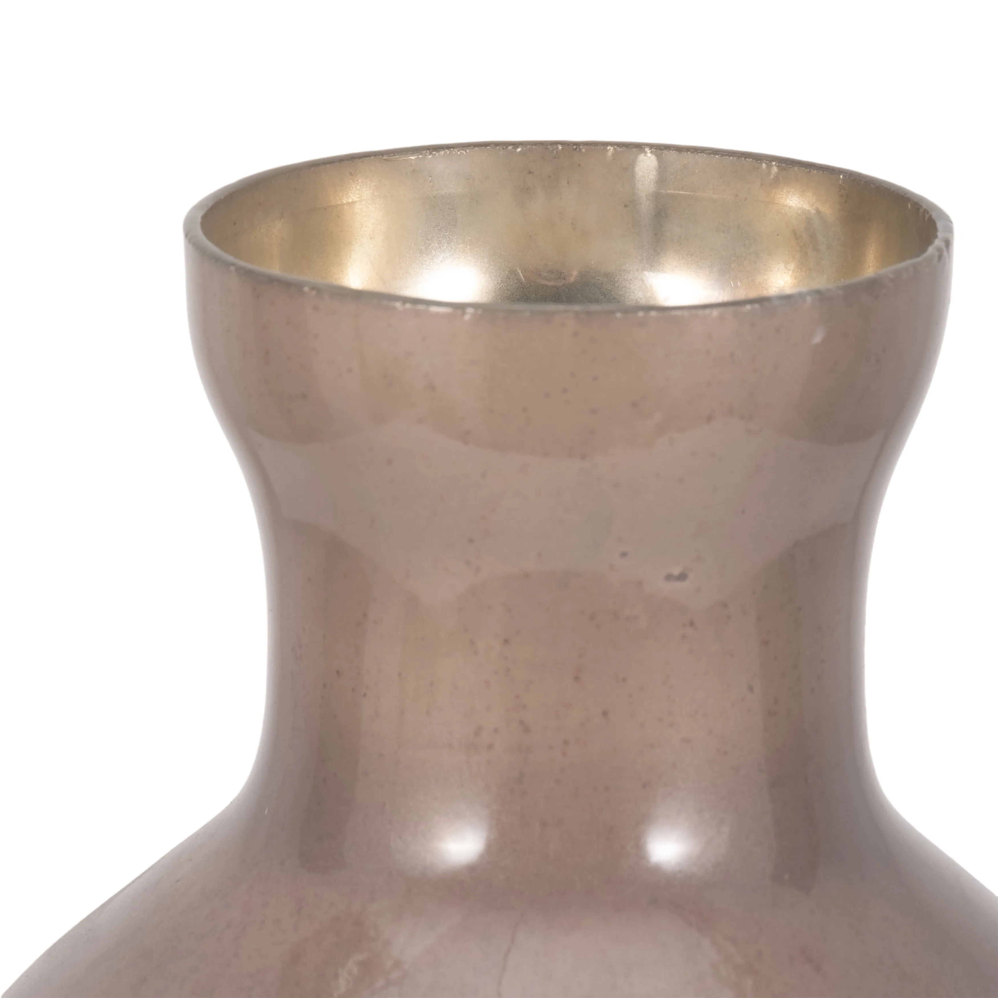 GLASS, 18" BULBOUS VASE, CHAMPAGNE